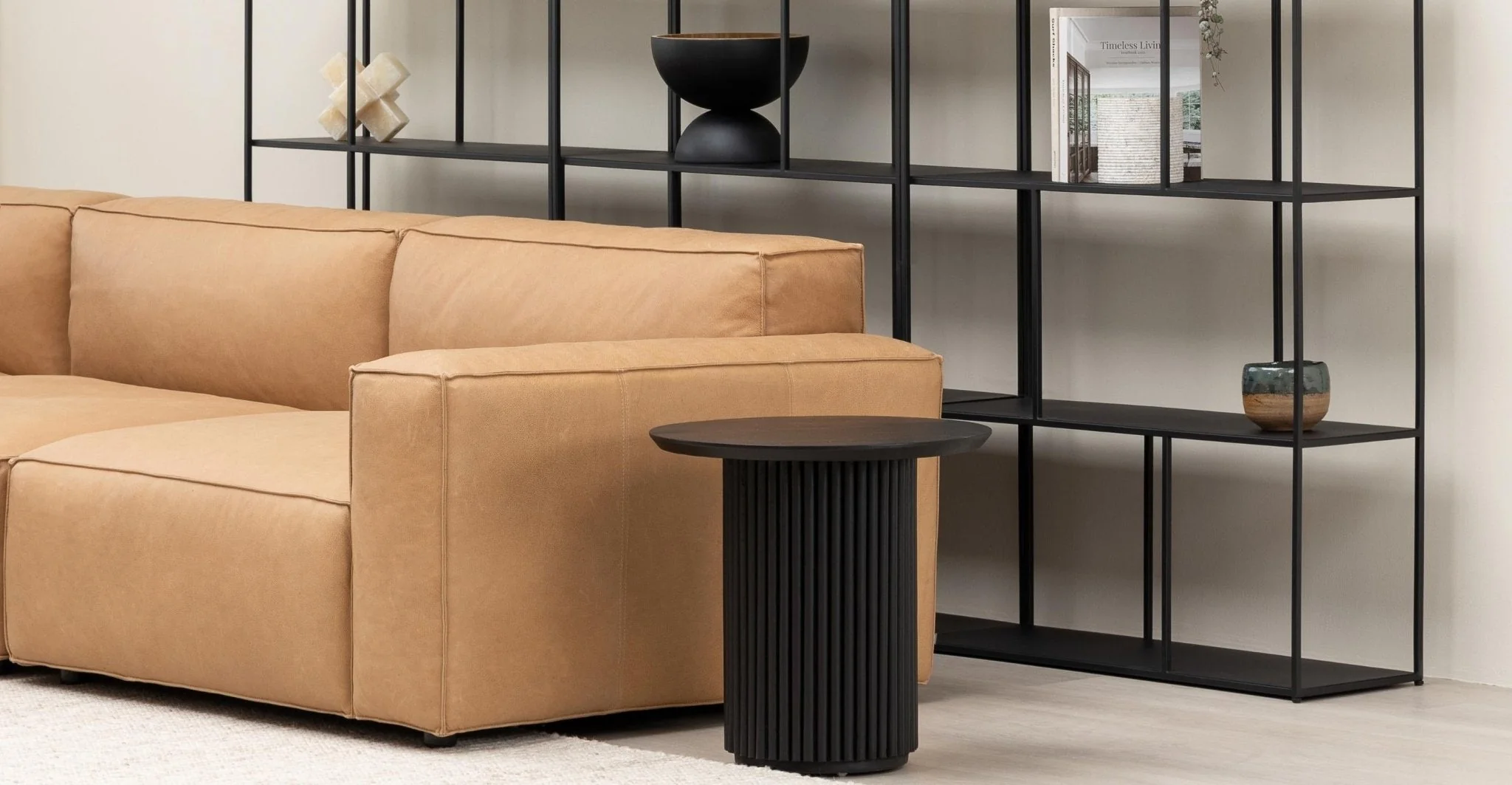 Baker Corner Sofa With Storage - Pecan Leather - Image 5