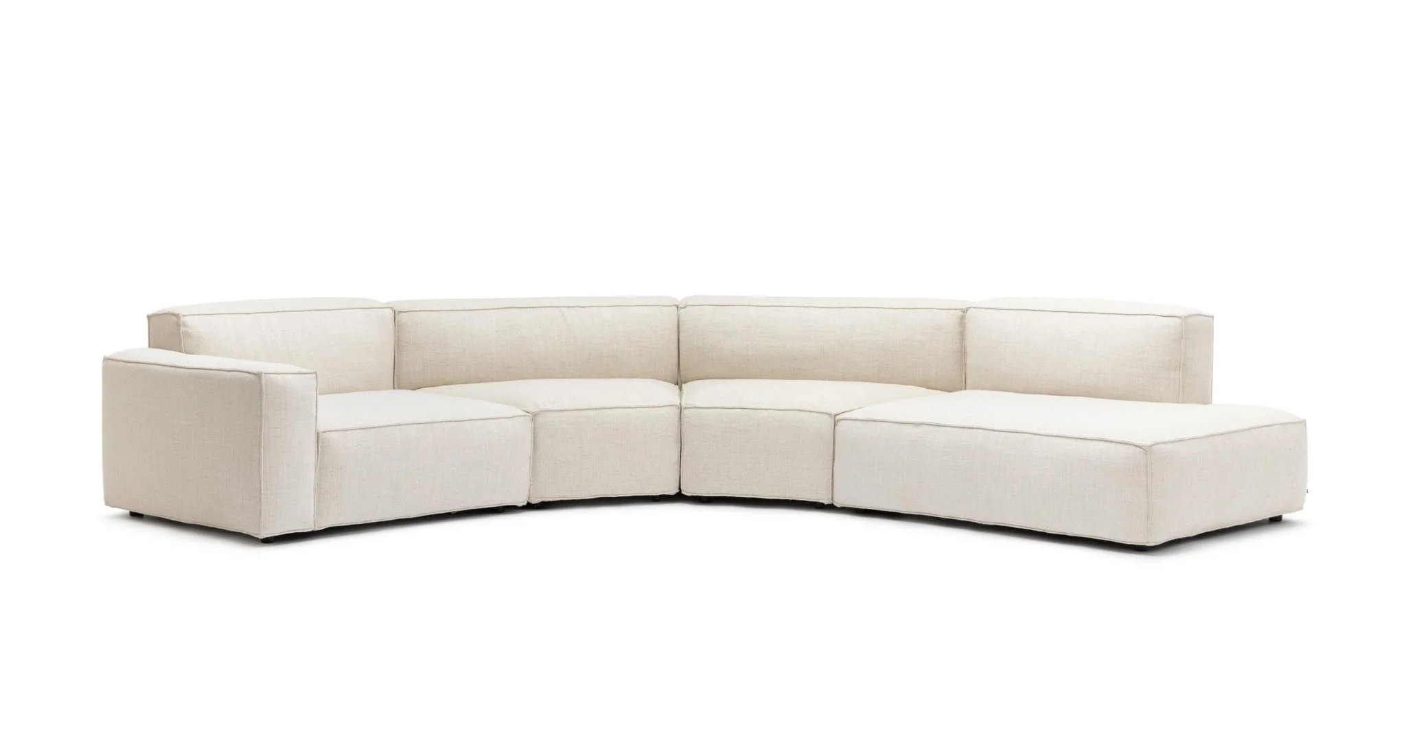 Baker Curved Large Open Sofa - Oatmeal - Image 14