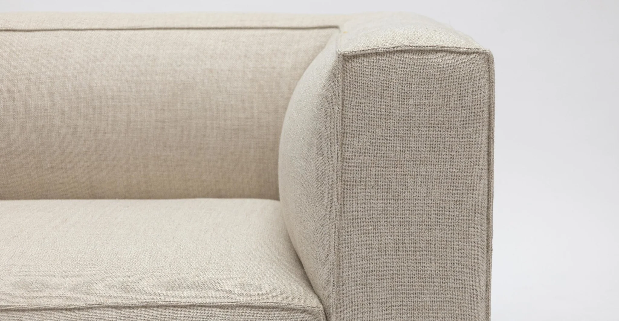 Baker Curved Large Open Sofa - Oatmeal - Image 7