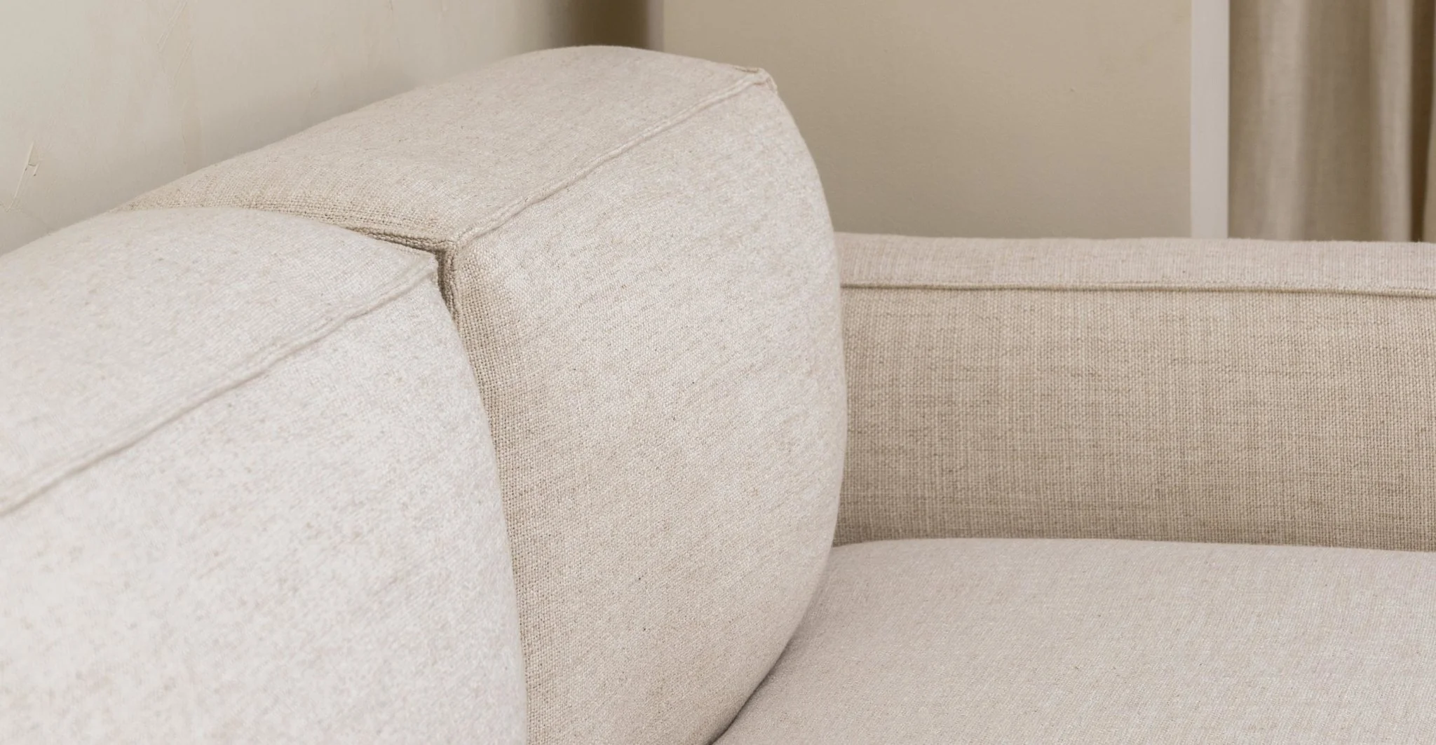 Baker Curved Extra Large Sofa - Oatmeal - Image 9
