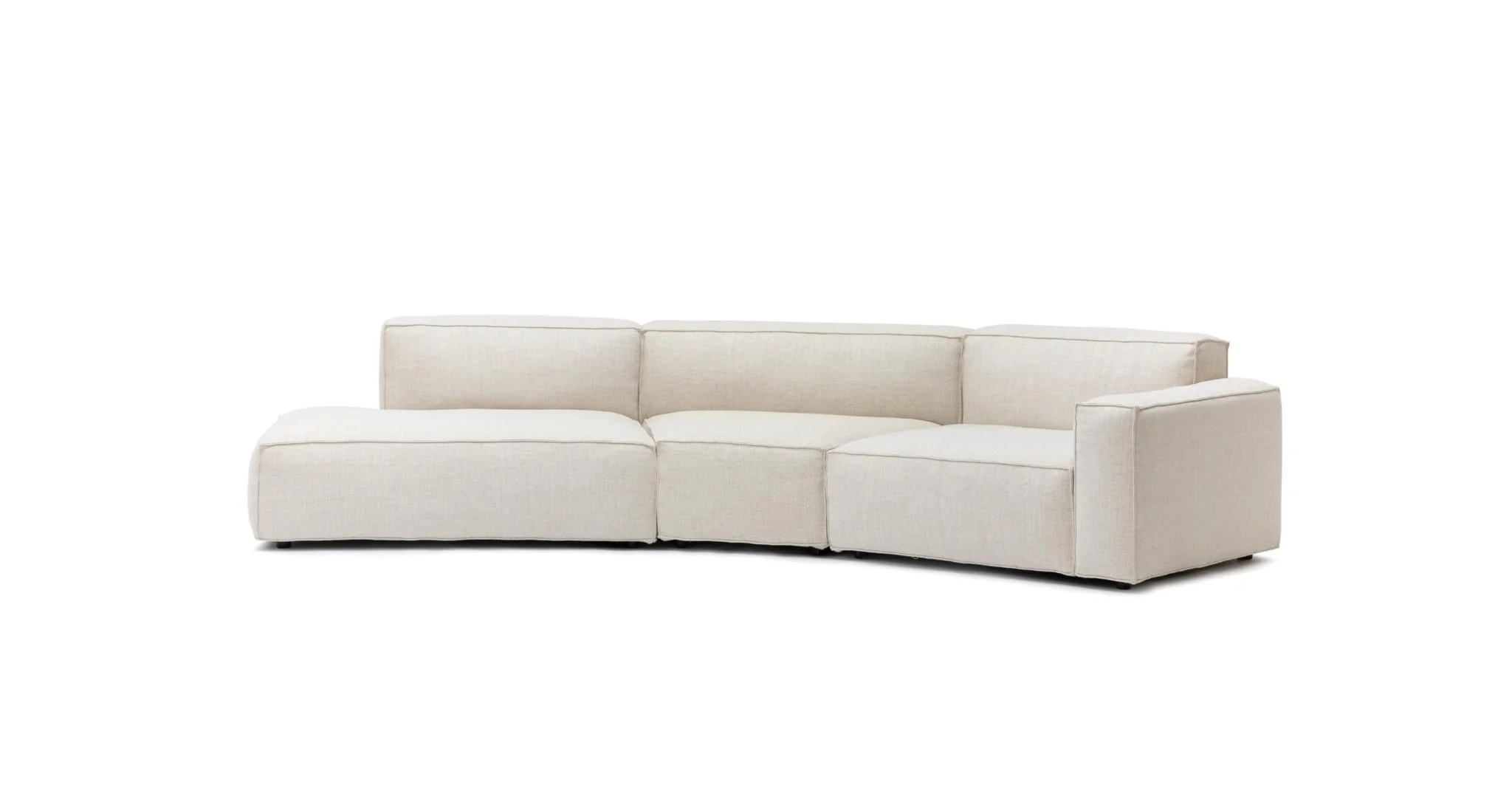 Baker Curved Open Sofa - Oatmeal - Image 3