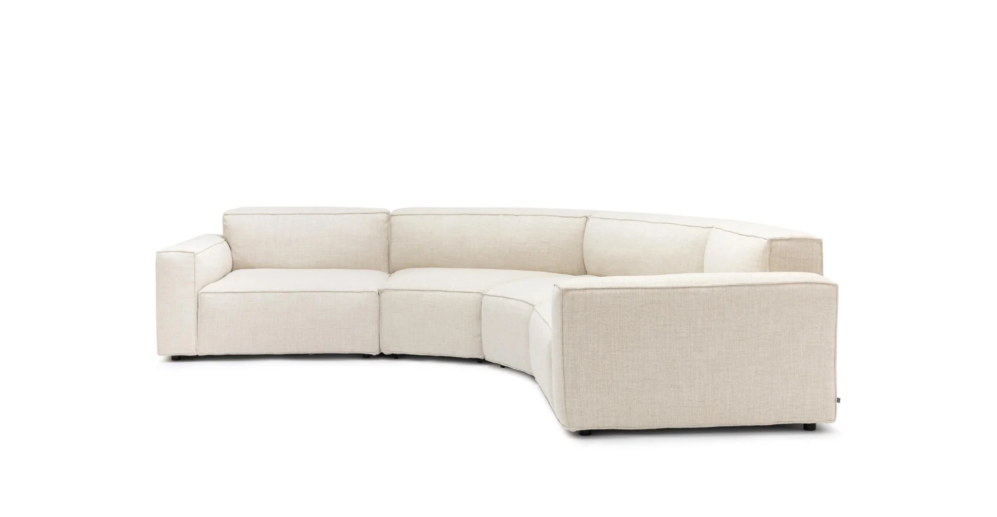 Baker Curved Large Sofa - Oatmeal - Image 4