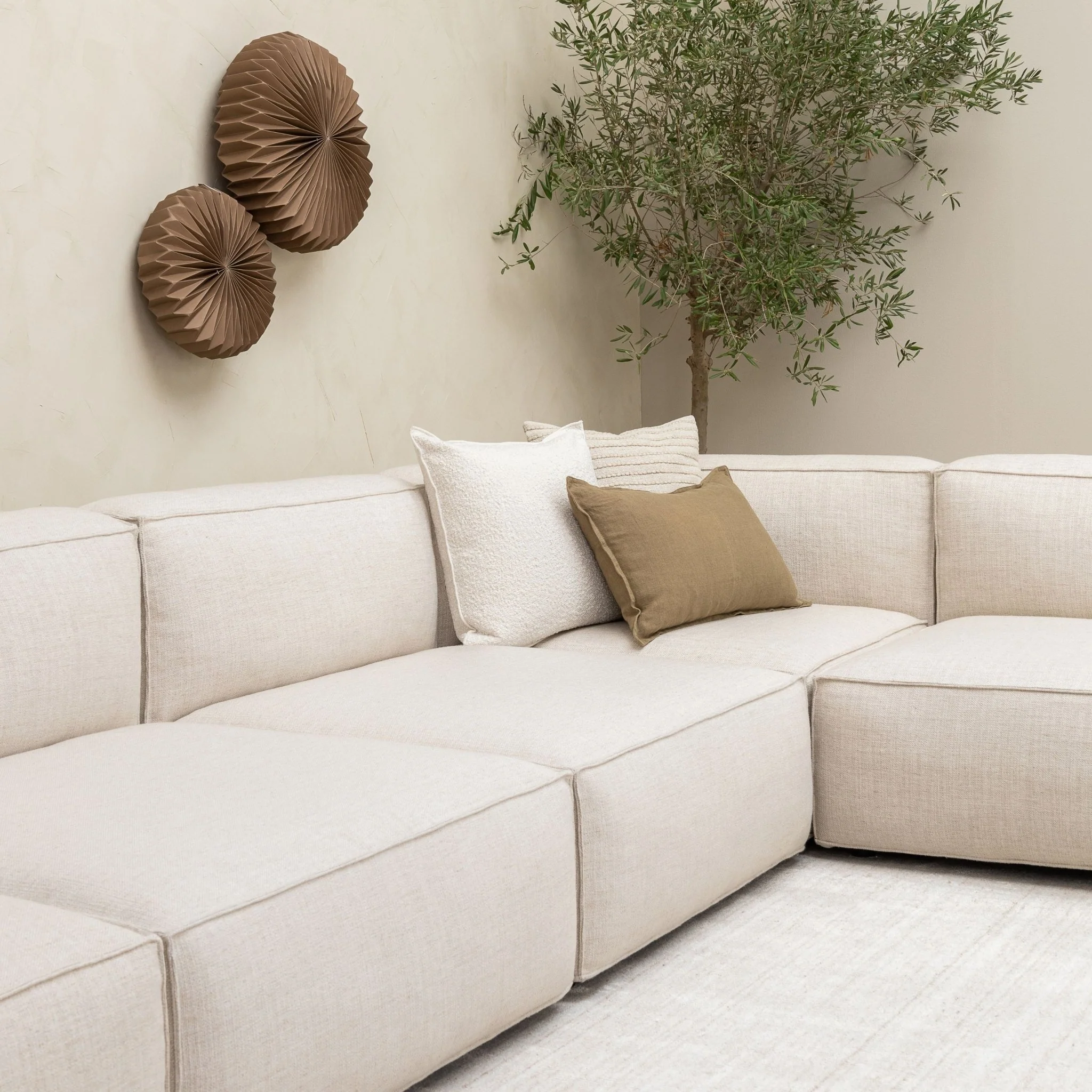 Baker Large Corner Sofa Set - Oatmeal - Image 12
