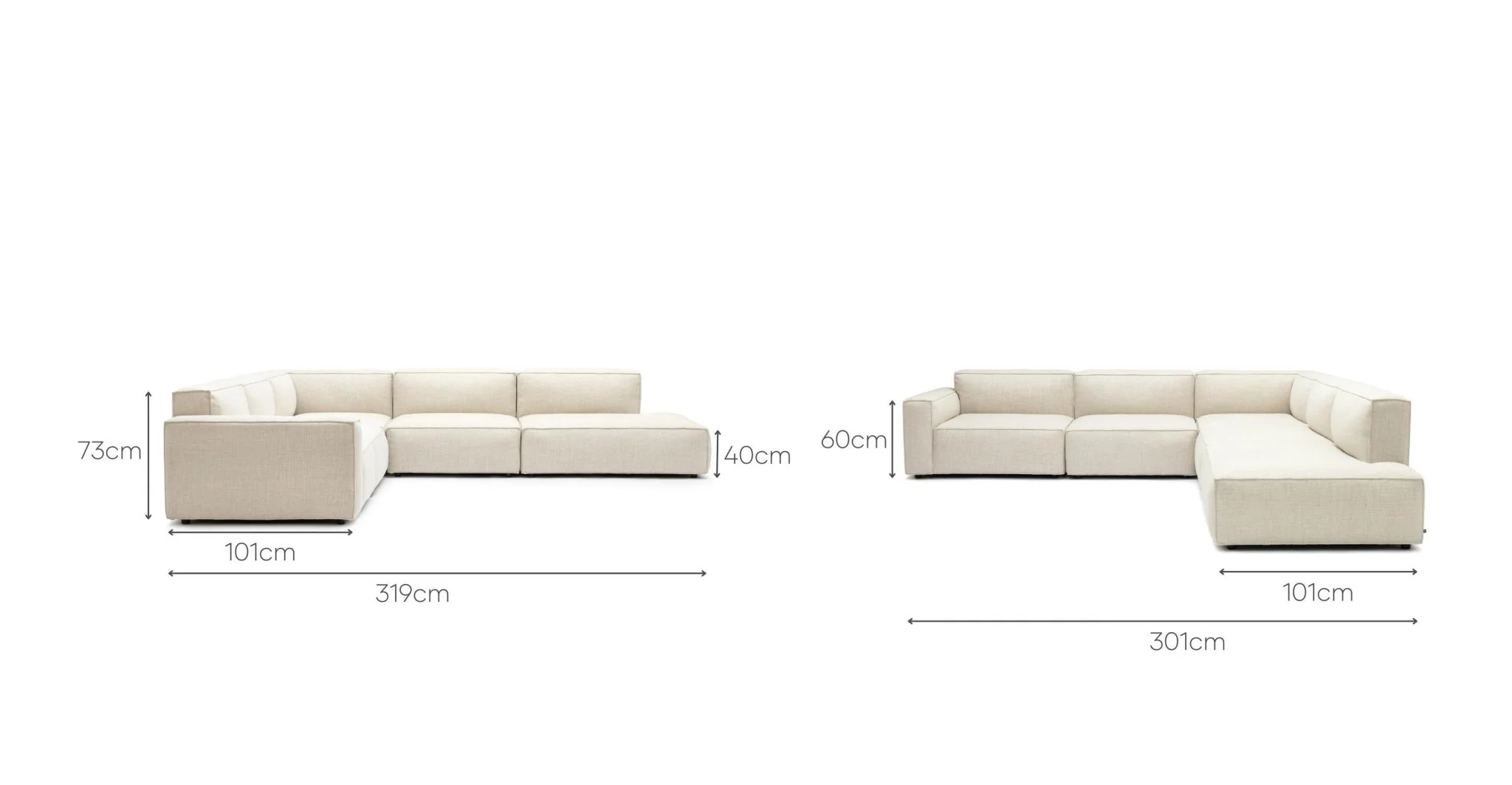 Baker Large Corner Sofa Set - Oatmeal - Image 24