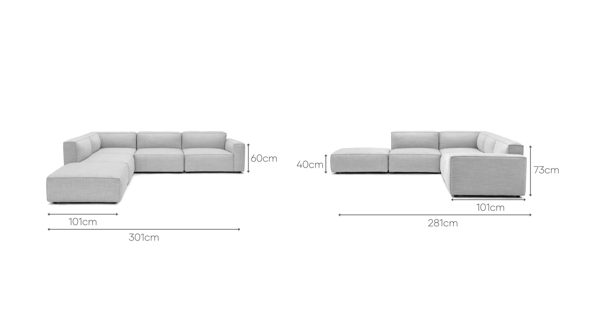 Baker Large Corner Sofa With Ottoman - Diamond - Image 12