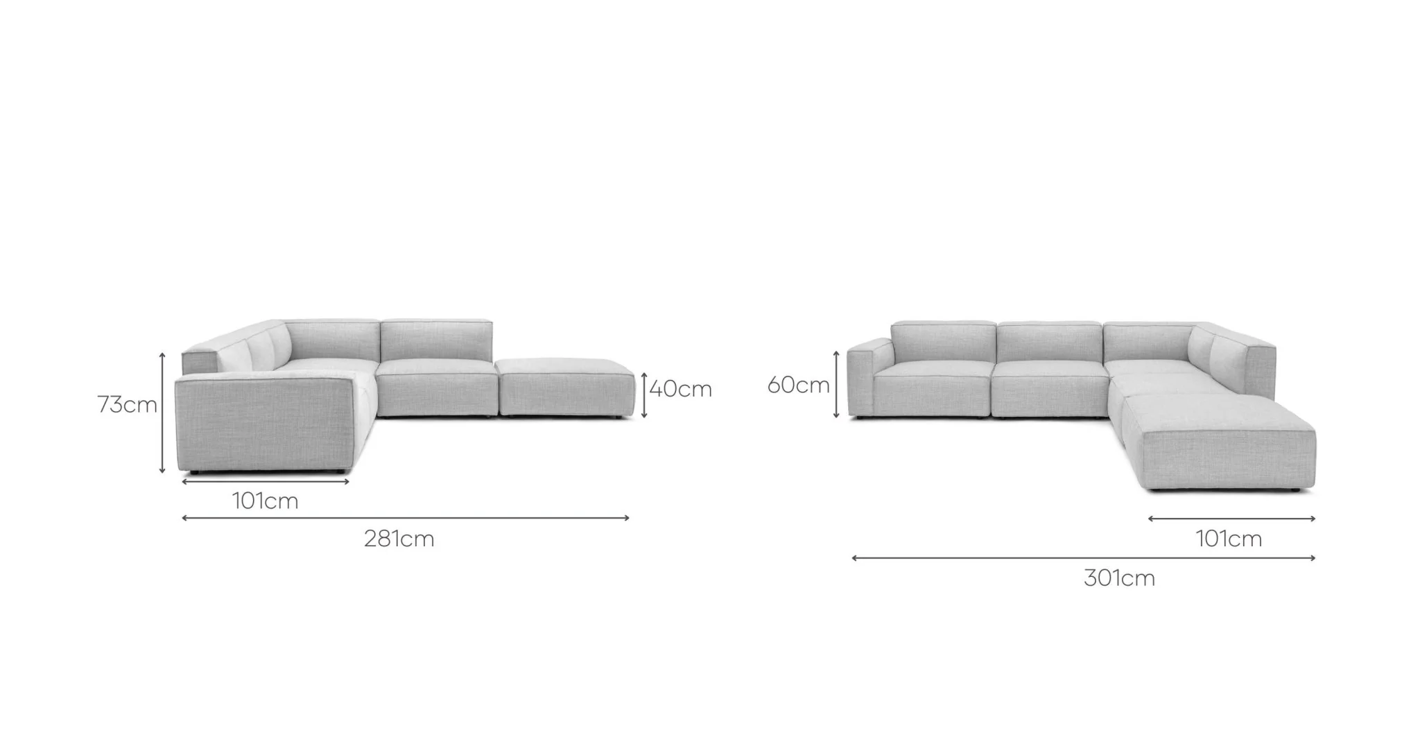 Baker Large Corner Sofa With Ottoman - Diamond - Image 25