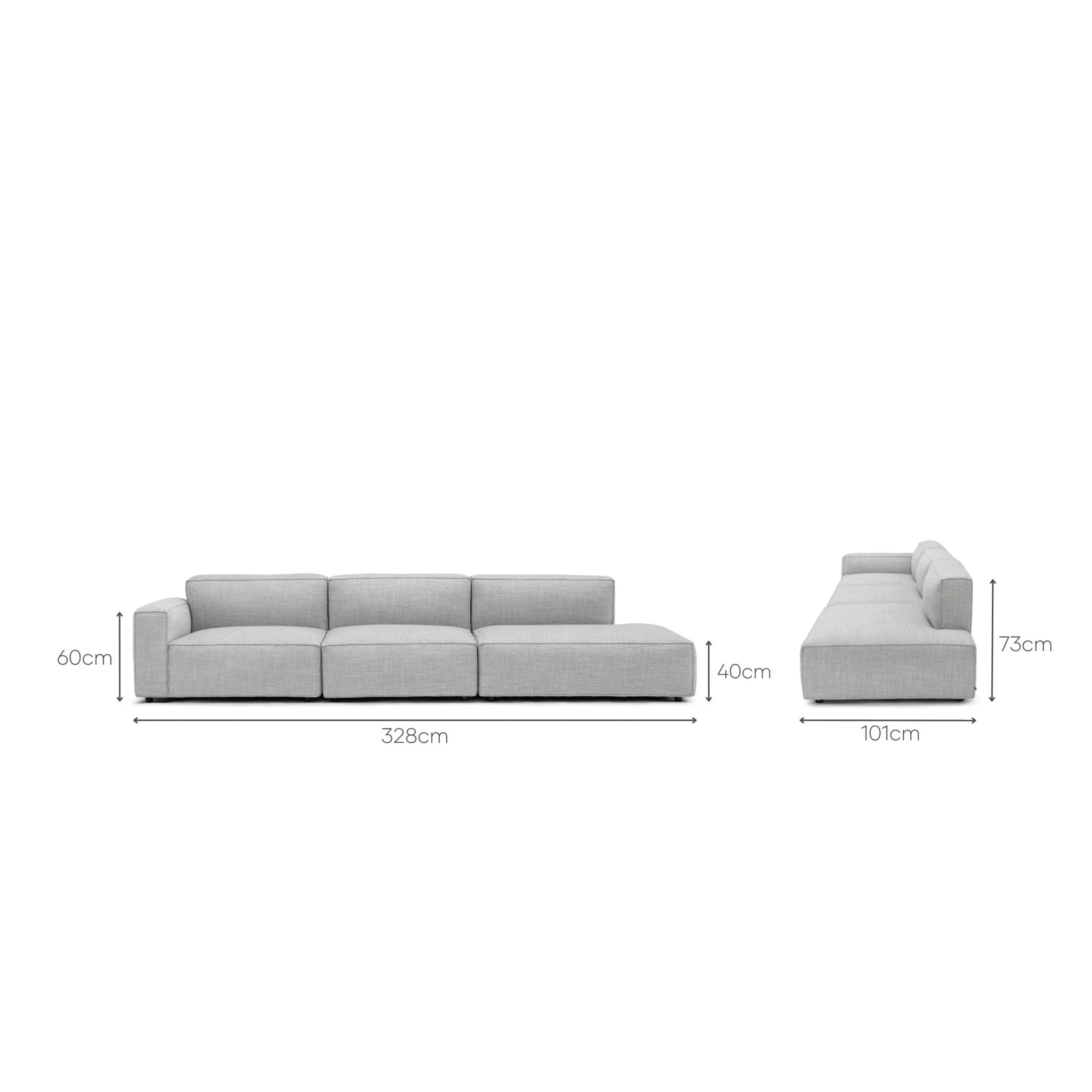 Baker Large Open End Sofa - Diamond - Image 3