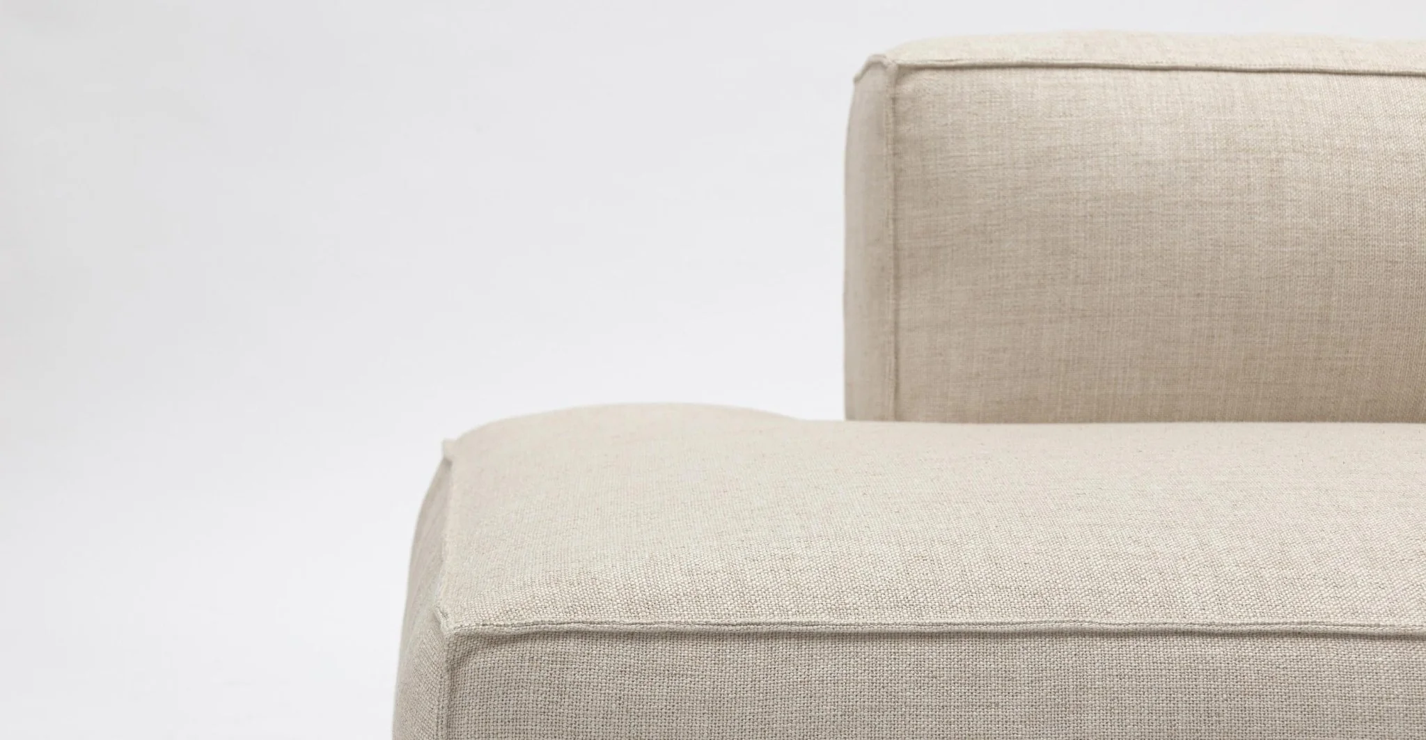 Baker Large Open End Sofa With Storage Table - Oatmeal - Image 3