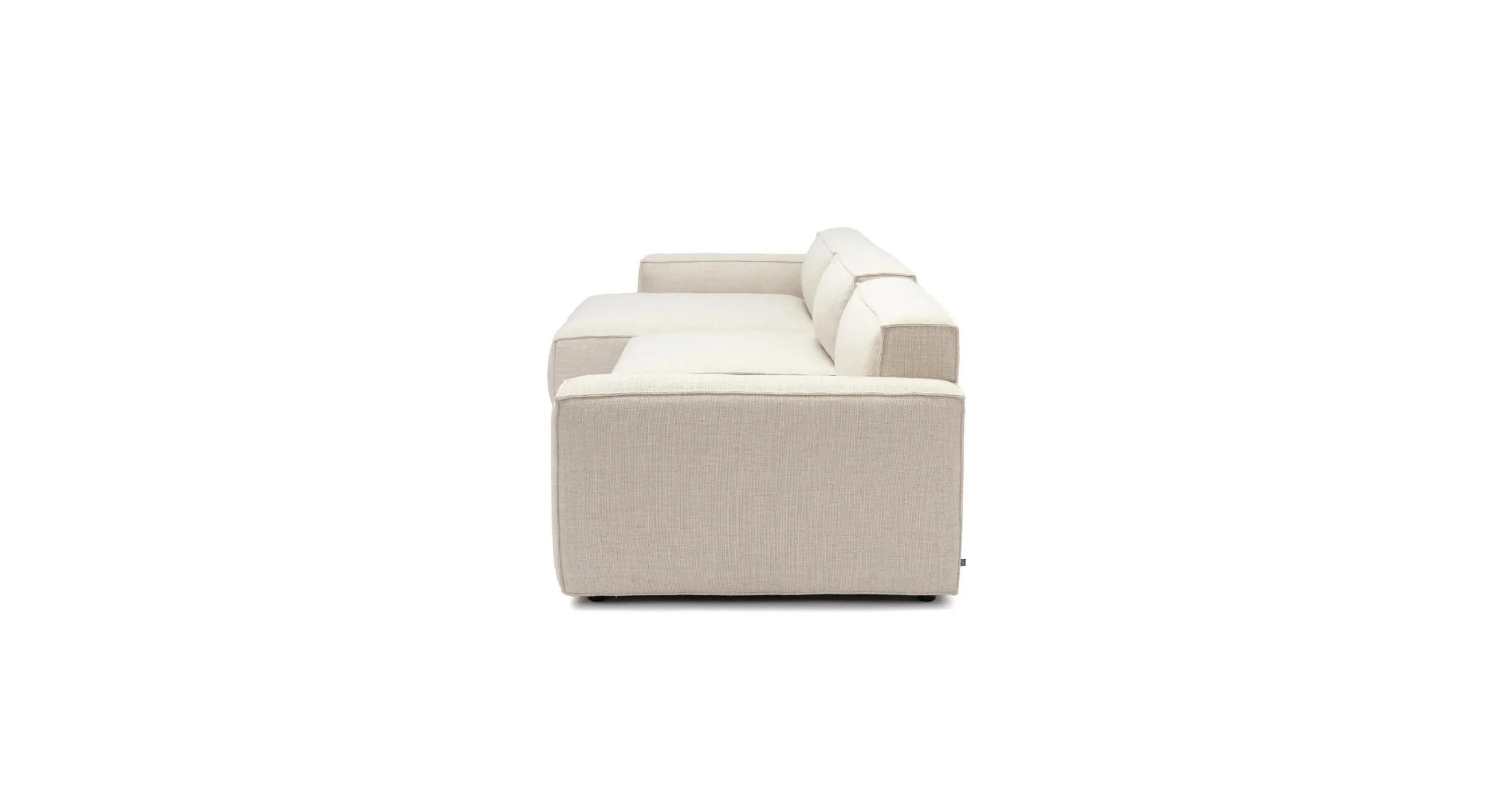 Baker Large L-Shaped With Walnut Storage - Oatmeal - Image 4