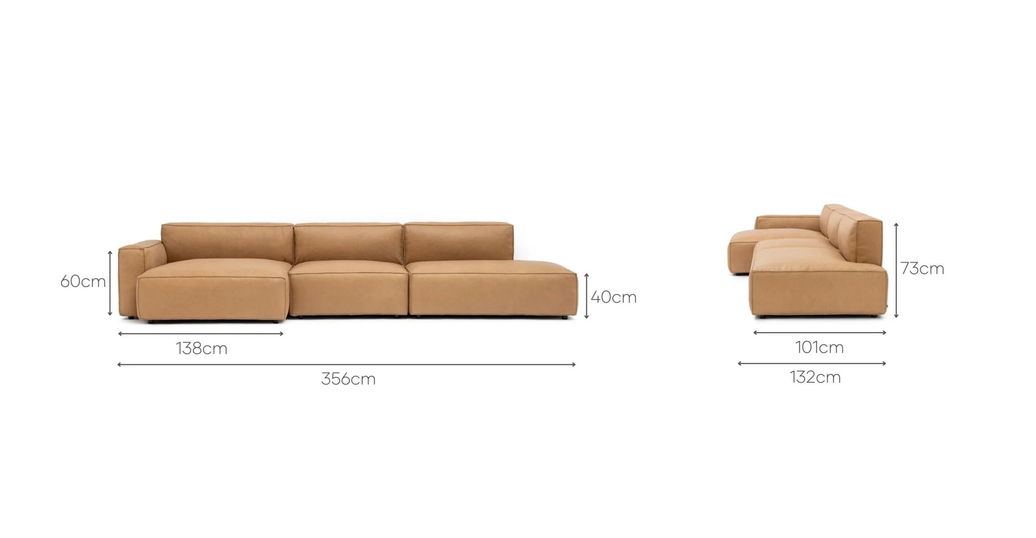 Baker Mega Lounge Sofa Set- Pecan Leather - Image 13