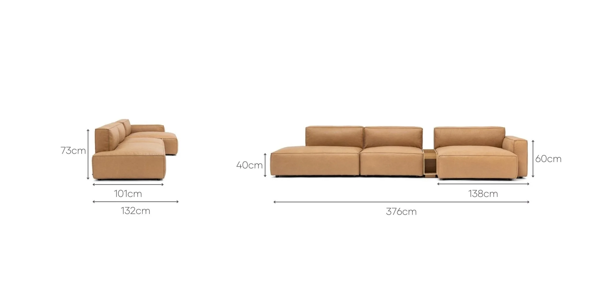 Baker Mega Lounge Sofa With Storage - Pecan Leather - Image 16