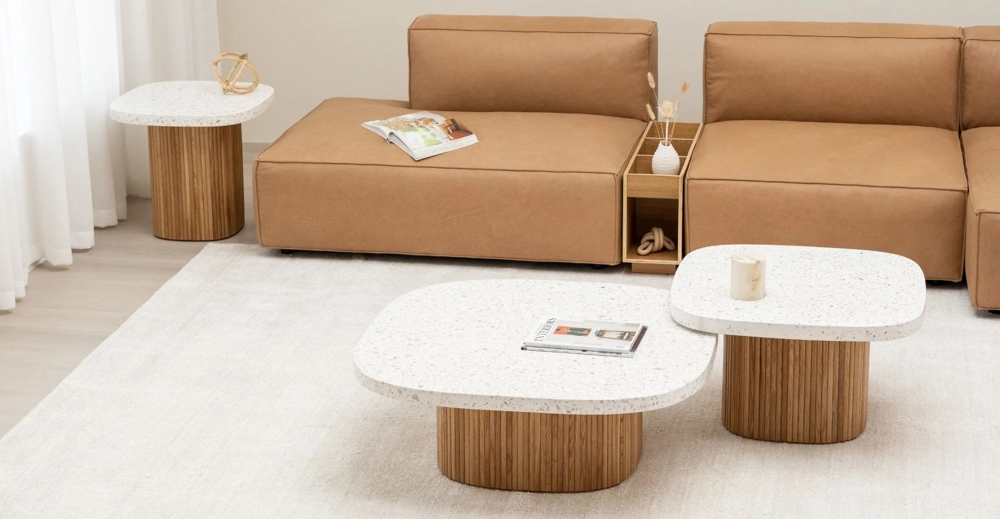 Baker Mega Lounge Sofa With Storage - Pecan Leather - Image 24