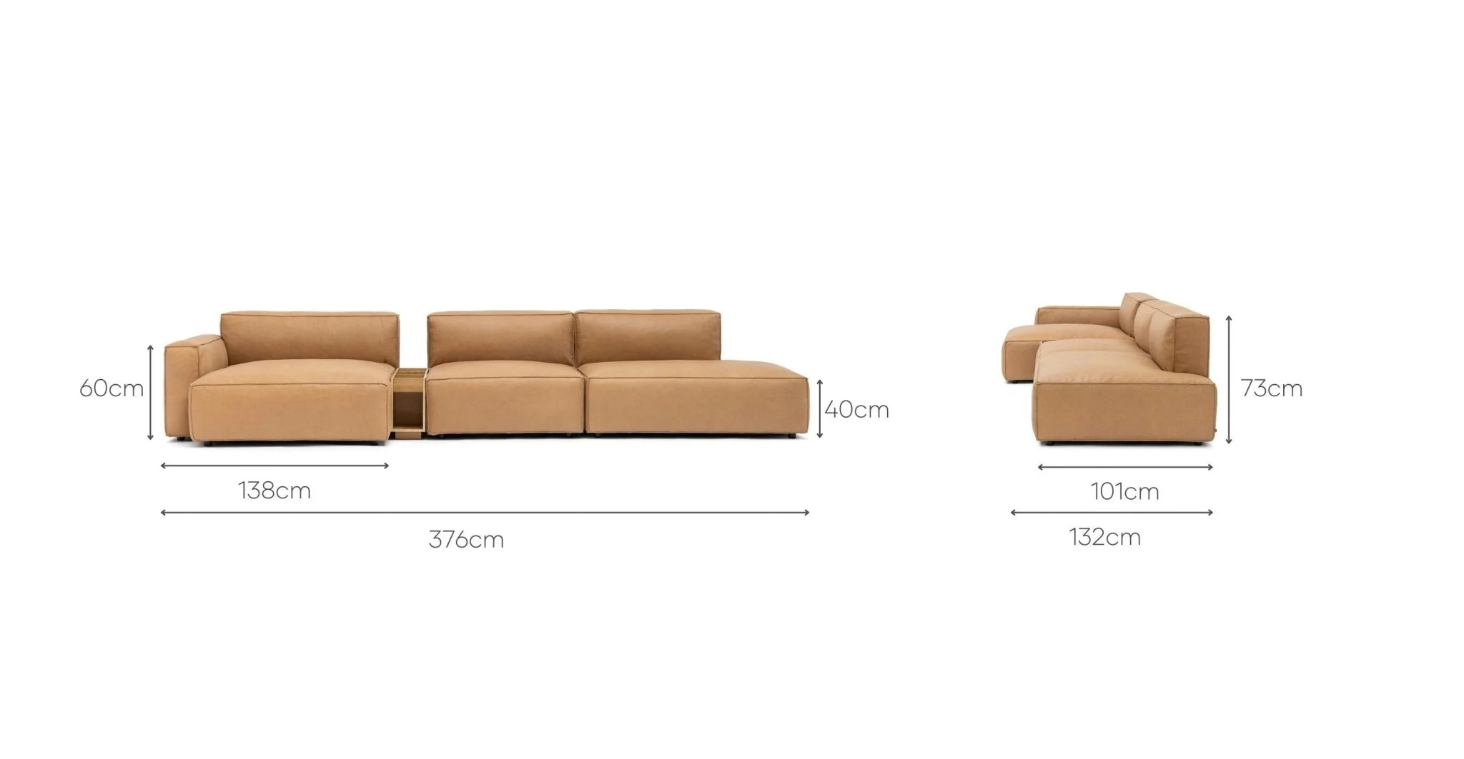 Baker Mega Lounge Sofa With Storage - Pecan Leather - Image 29