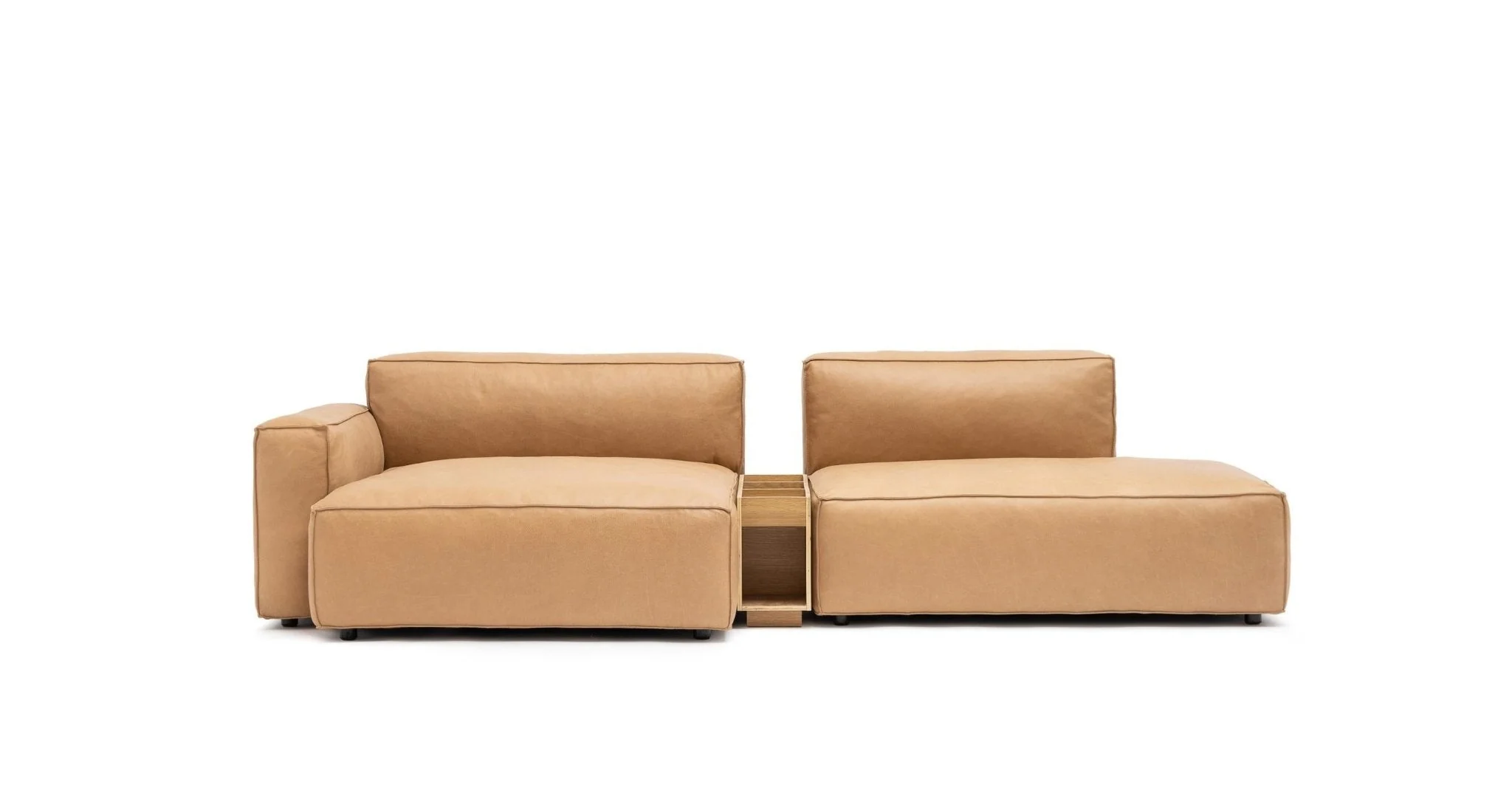 Baker Sectional With Storage - Pecan Leather