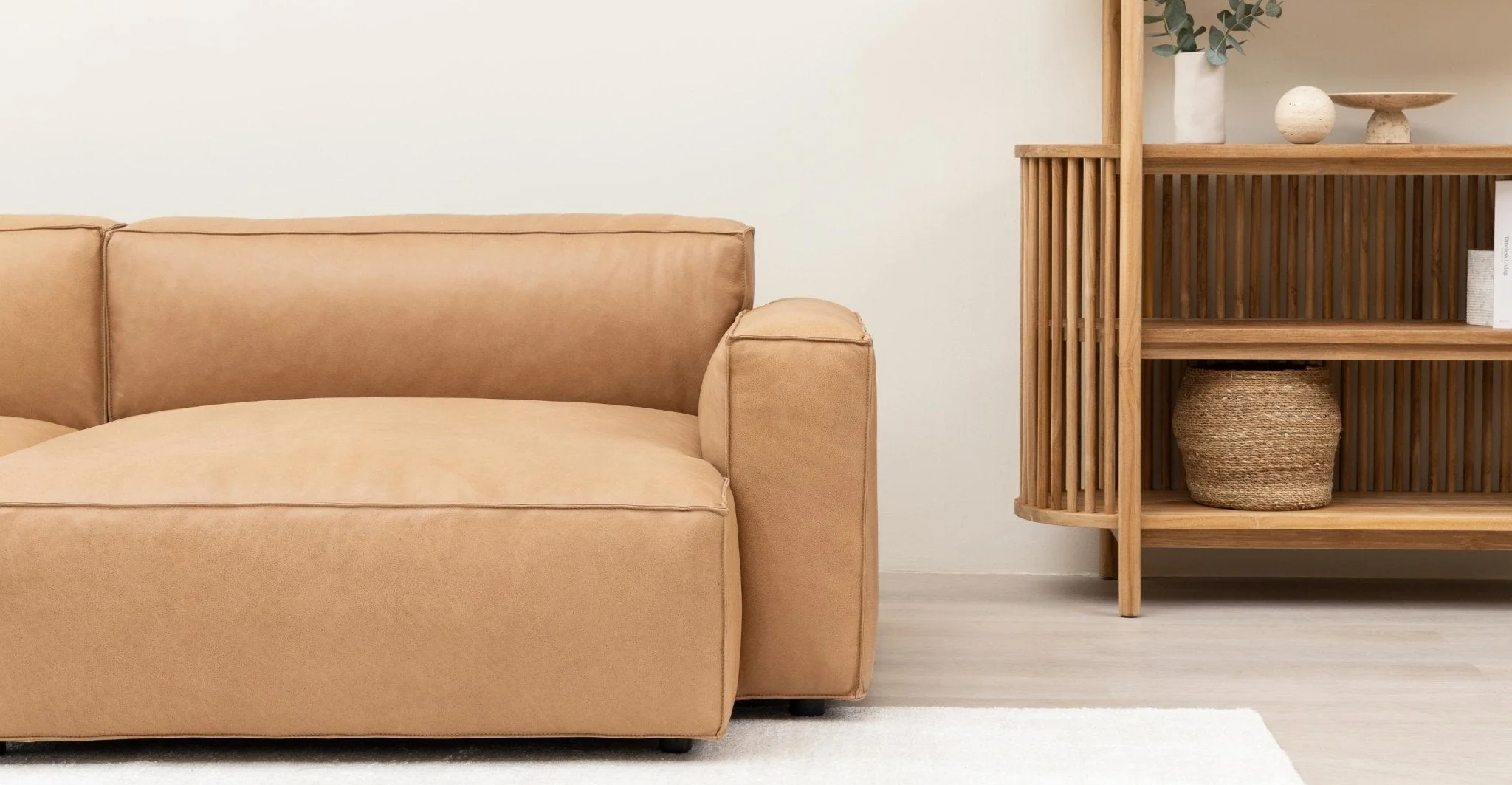 Baker Sectional With Storage - Pecan Leather - Image 15