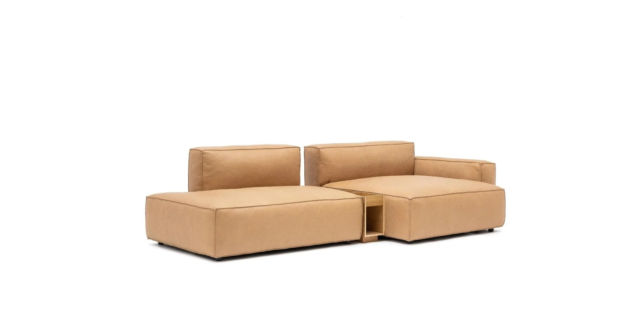 Baker Sectional With Storage - Pecan Leather - Image 19