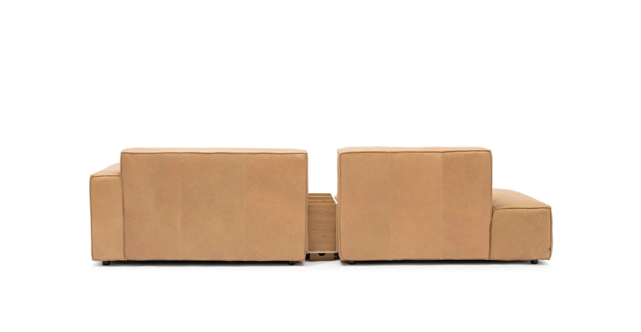Baker Sectional With Storage - Pecan Leather - Image 28
