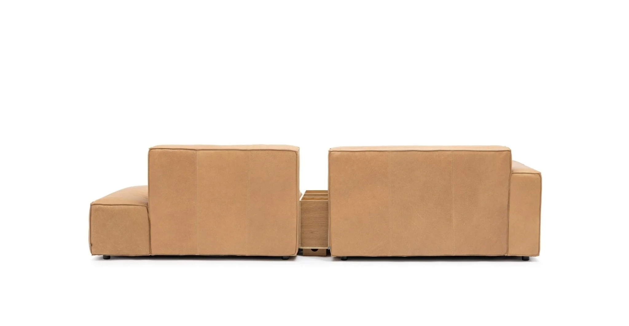 Baker Sectional With Storage - Pecan Leather - Image 4