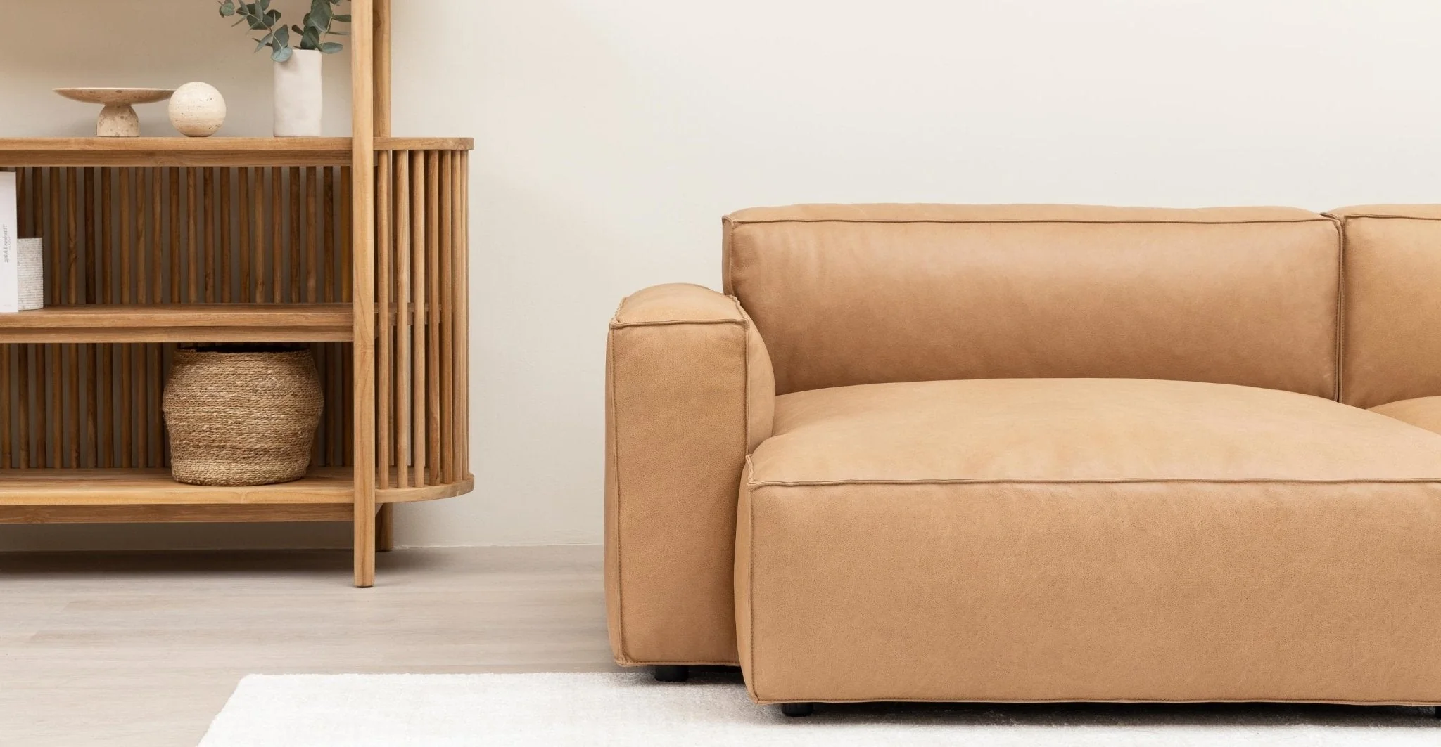 Baker Sectional With Storage - Pecan Leather - Image 5