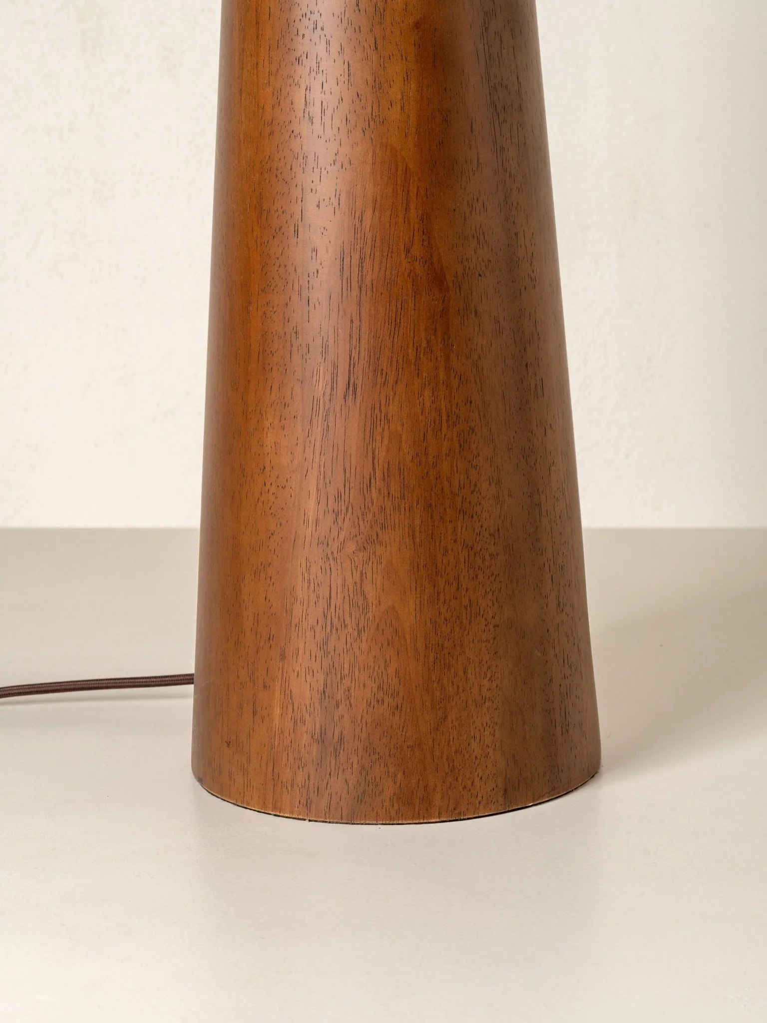 Baneza - Aged Brass And Wood Cone Floor Lamp - Image 4