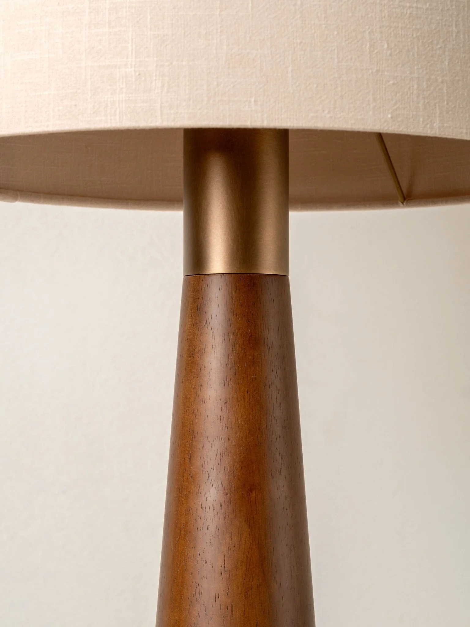 Baneza - Aged Brass And Wood Cone Floor Lamp - Image 5