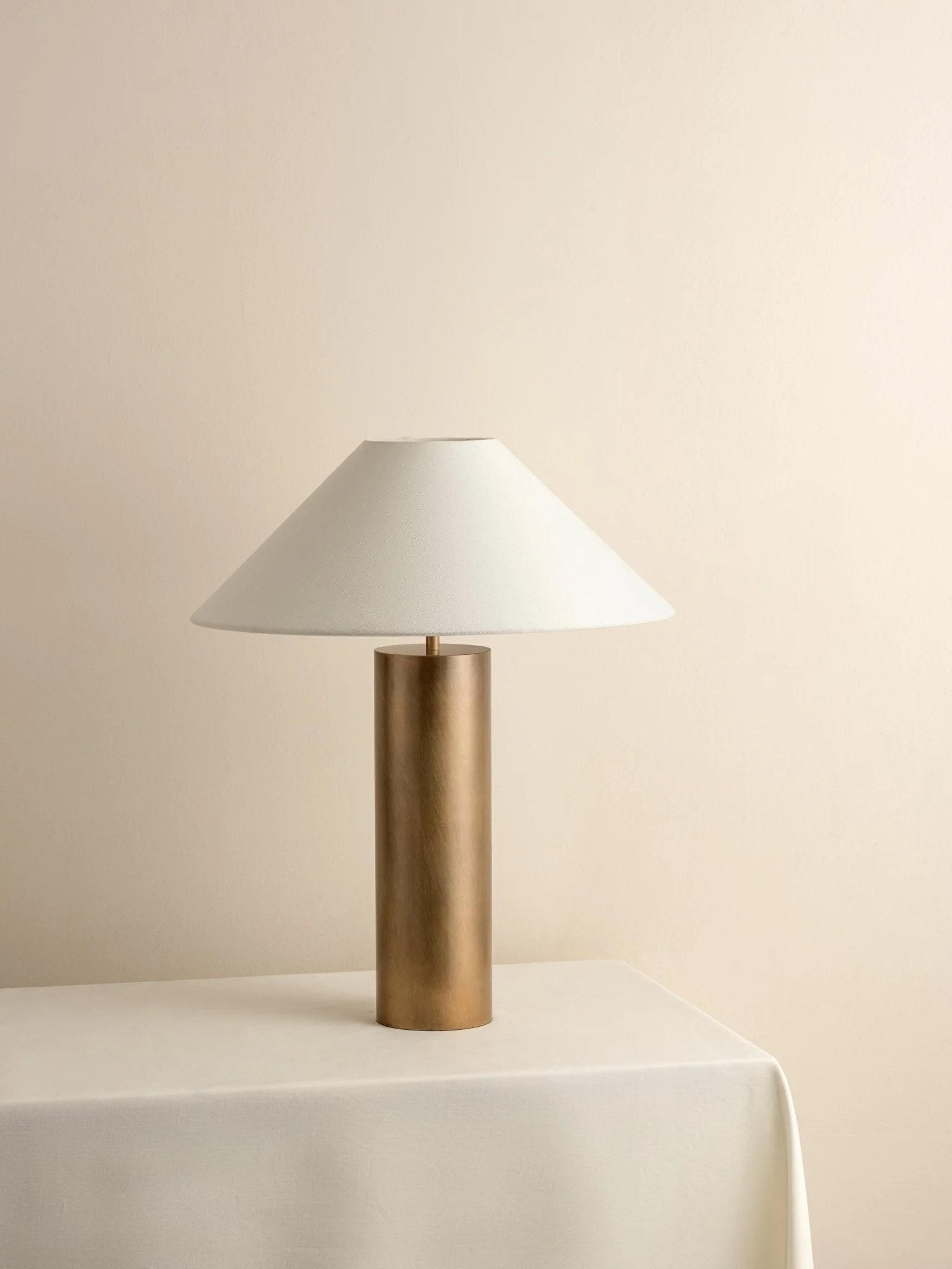 Bleeker - Aged Brass And Linen Table Lamp