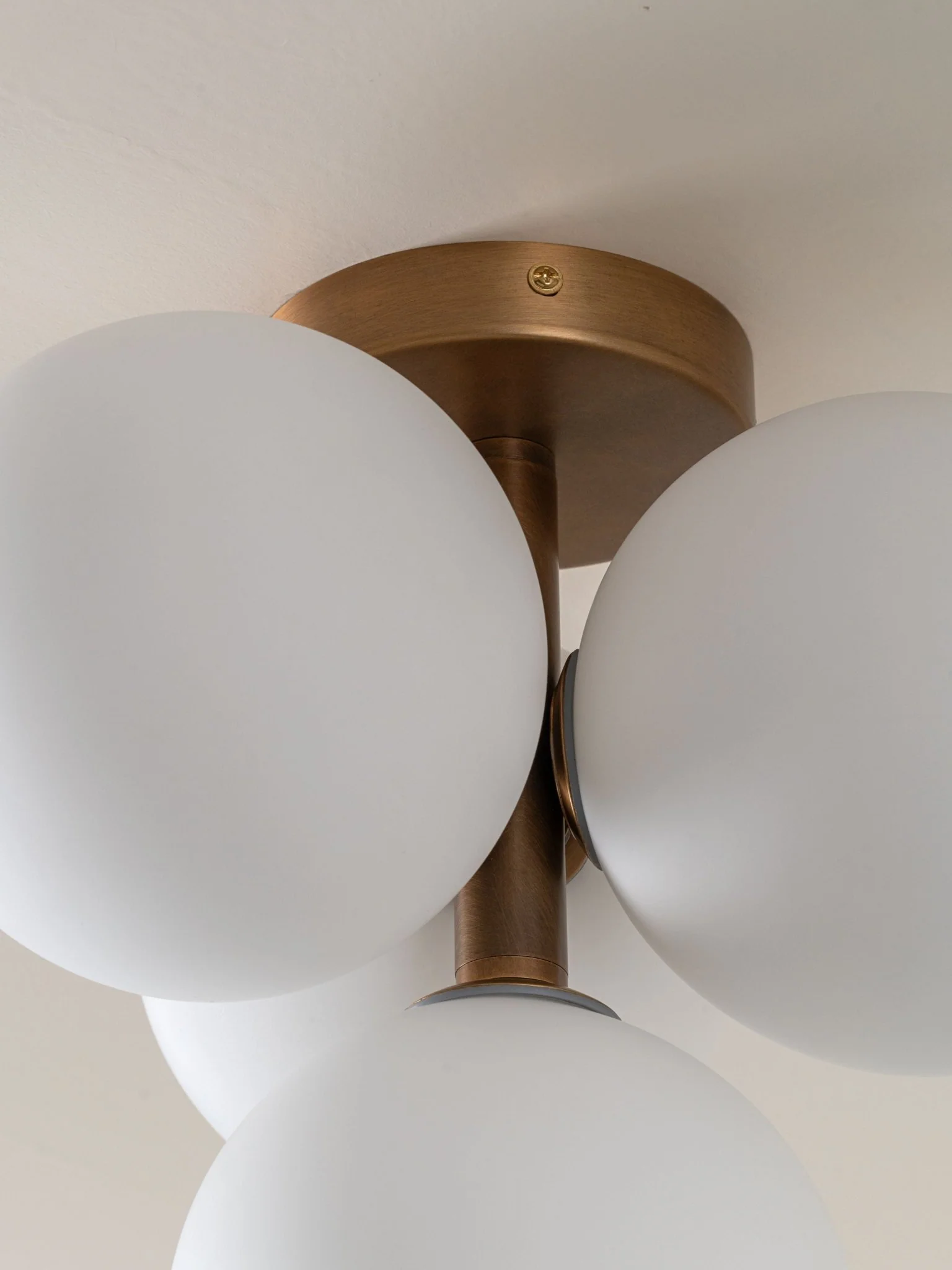 Boule - 4 Light Brass And Opal Flush Pendant Light - Image 3