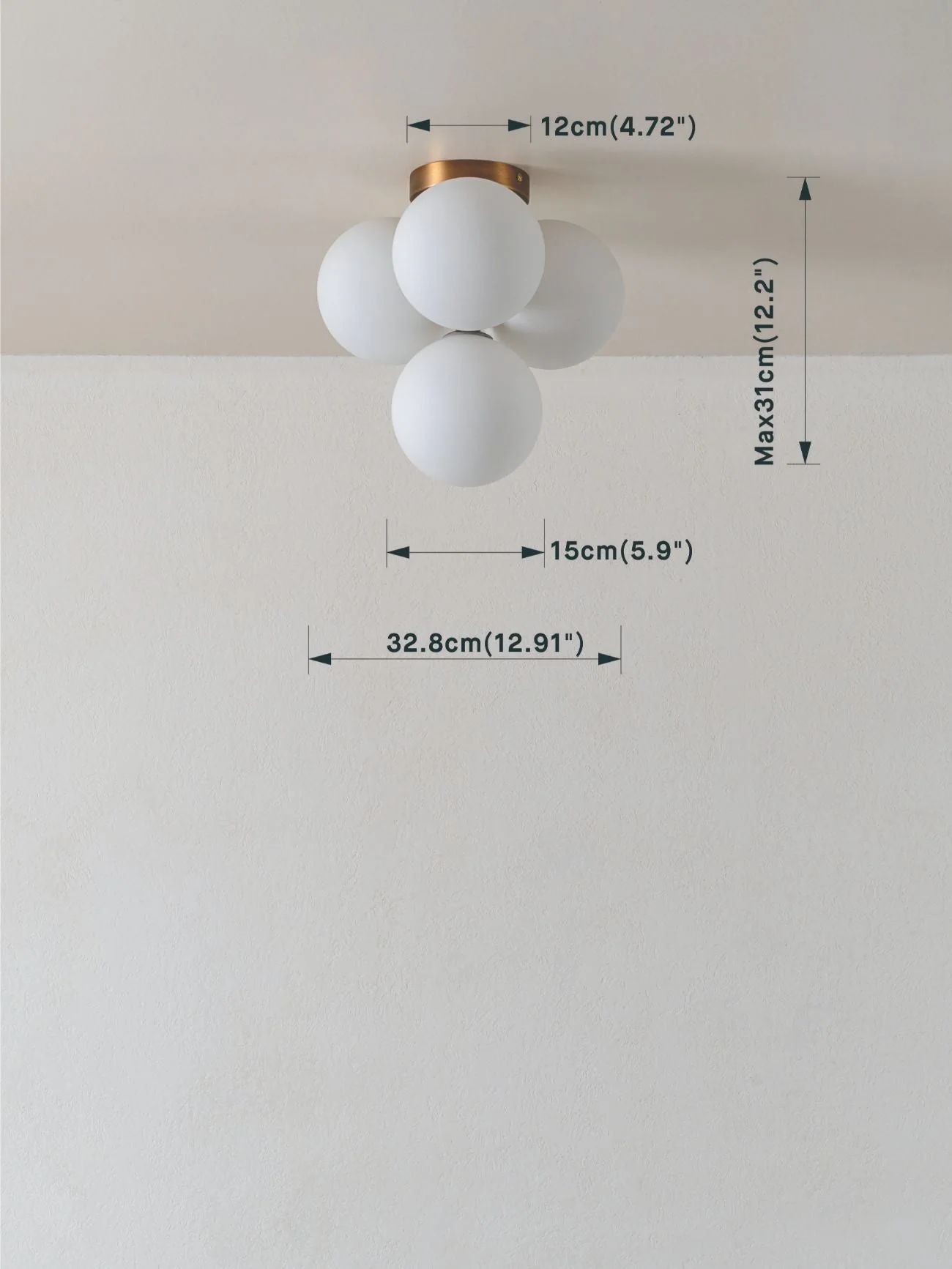 Boule - 4 Light Brass And Opal Flush Pendant Light - Image 5
