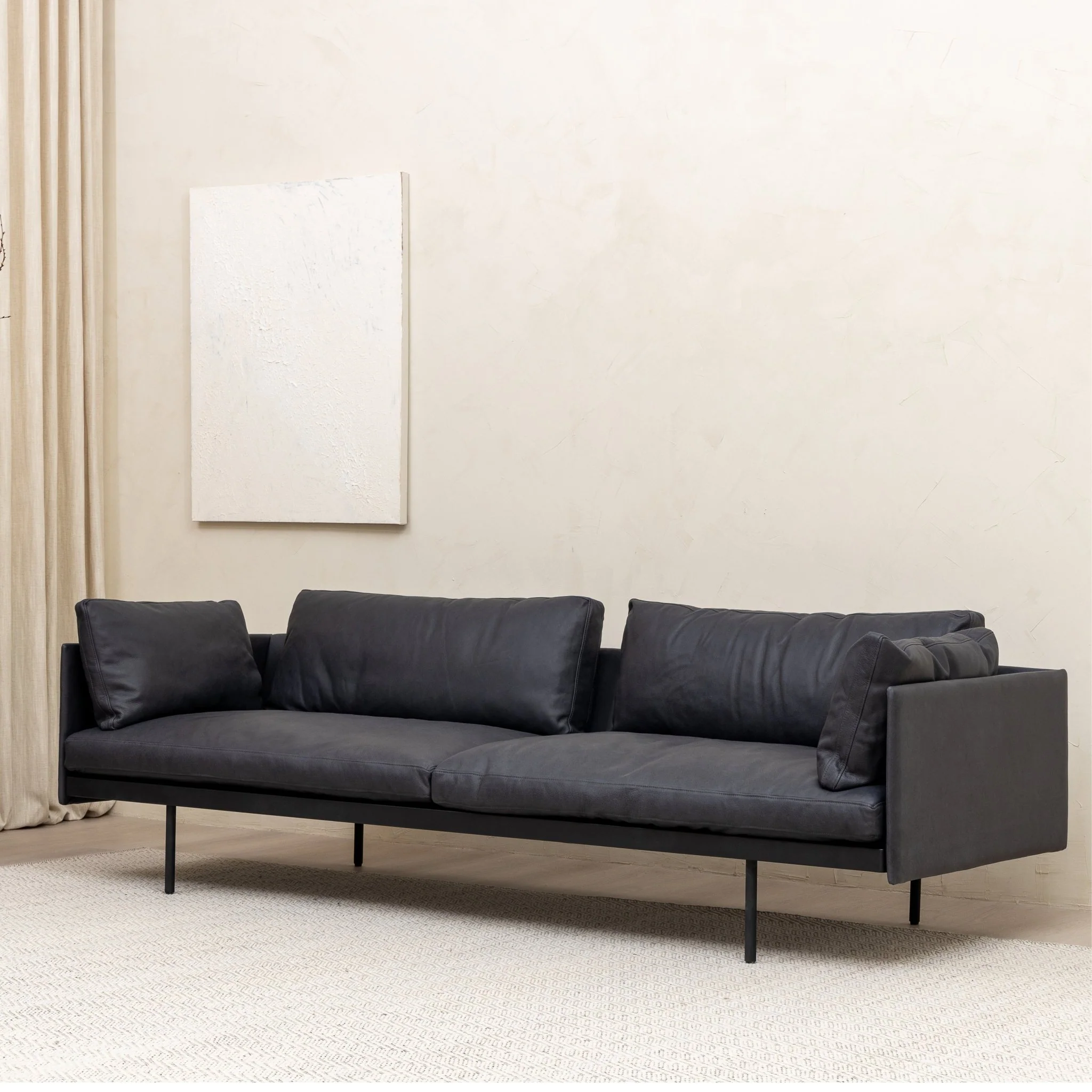 Bureau 240 Sofa - Charcoal Leather - Image 6