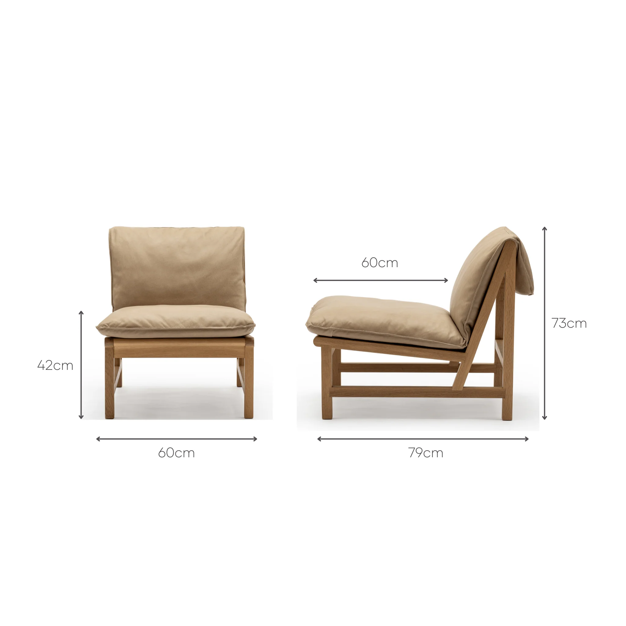 Cantaloupe Chair - Light Oak & Arena Leather - Image 8