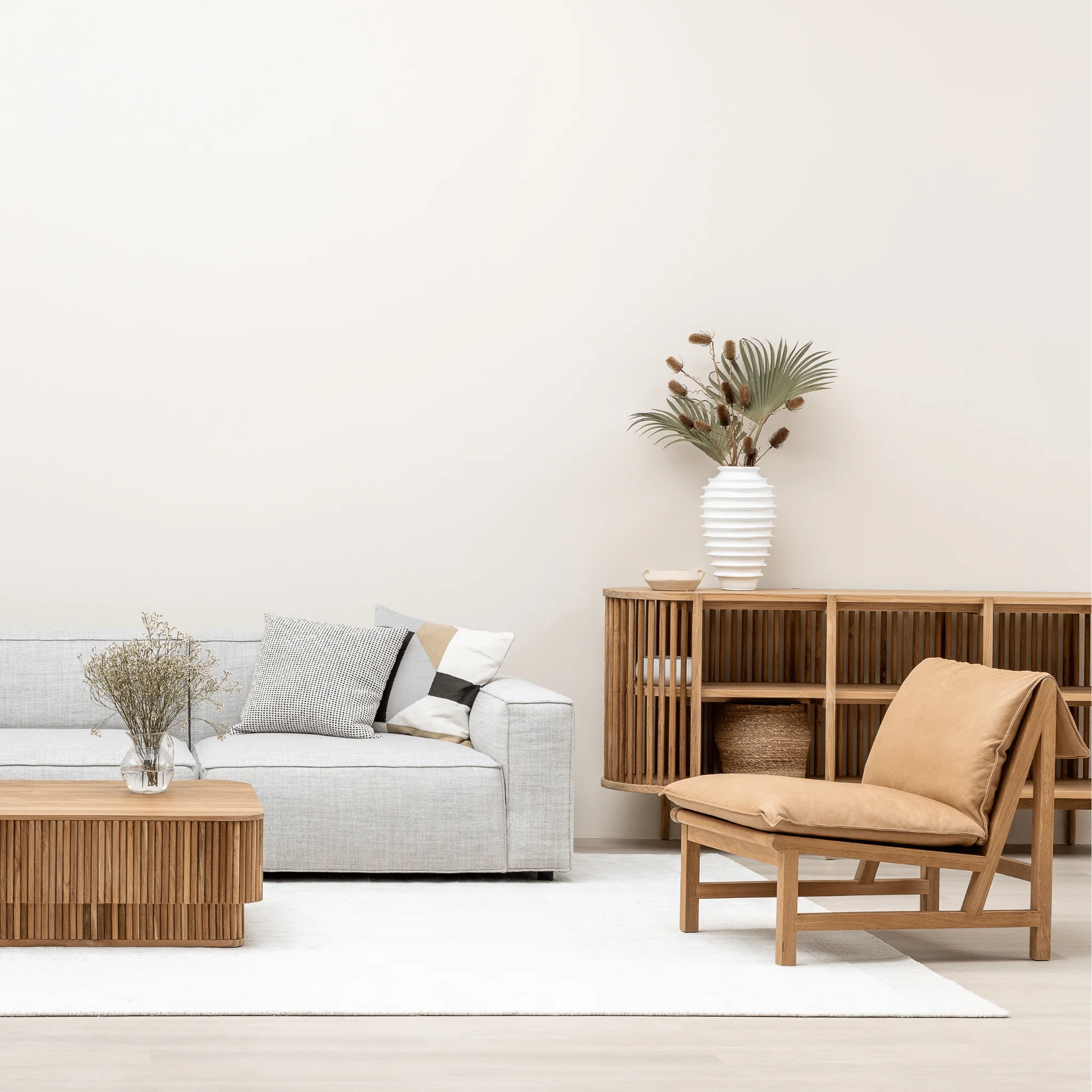 Cantaloupe Chair - Light Oak & Pecan Leather - Image 2