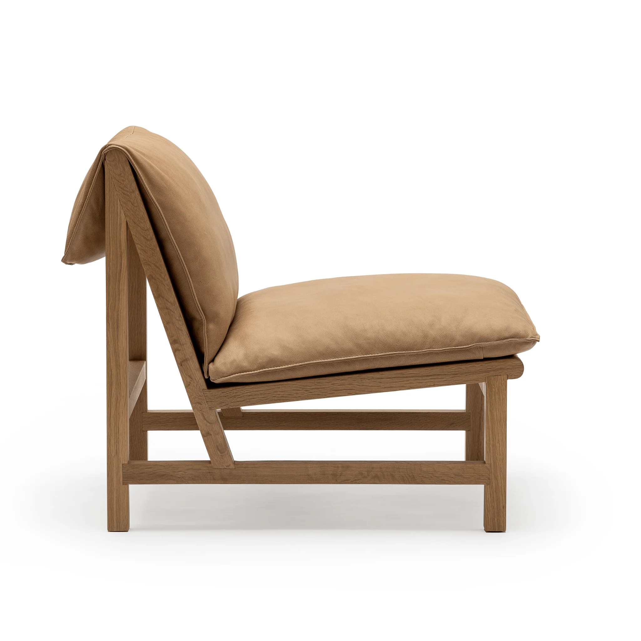 Cantaloupe Chair - Light Oak & Pecan Leather - Image 4