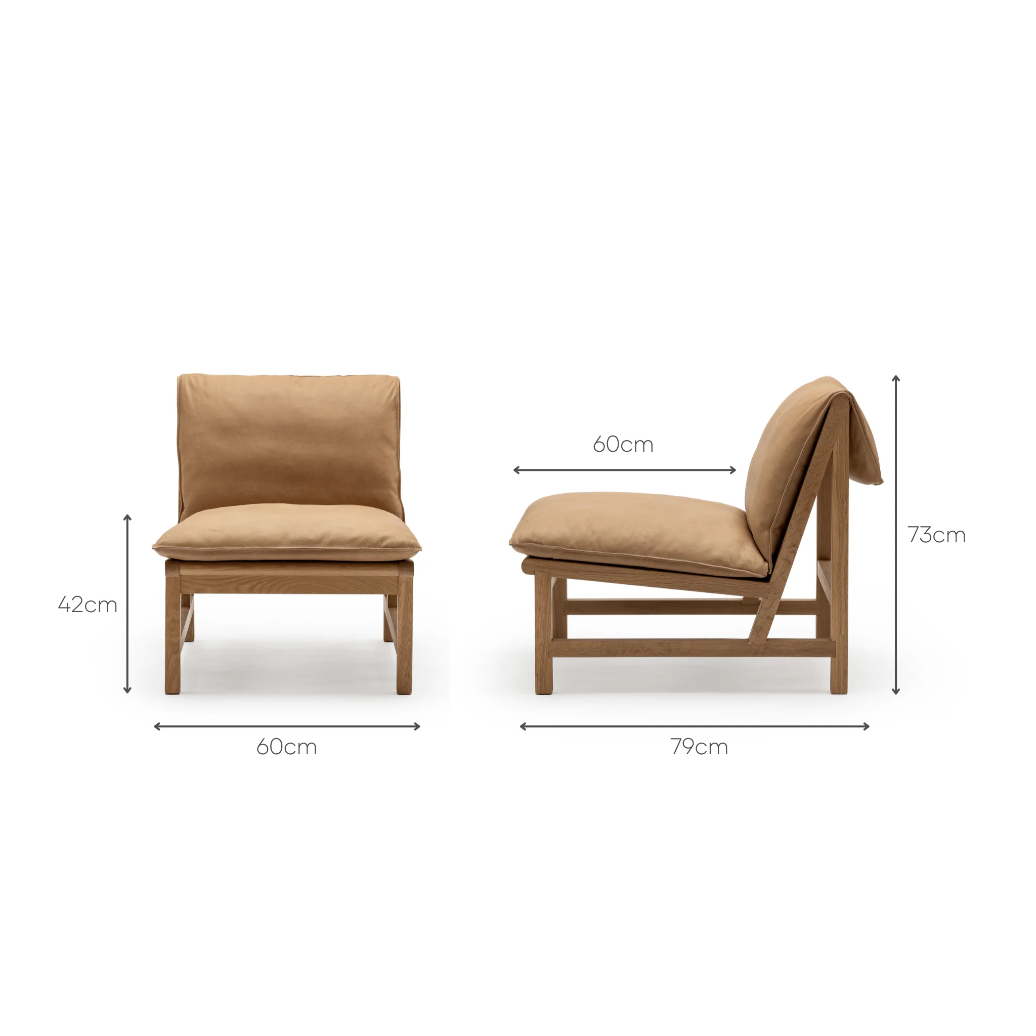 Cantaloupe Chair - Light Oak & Pecan Leather - Image 9