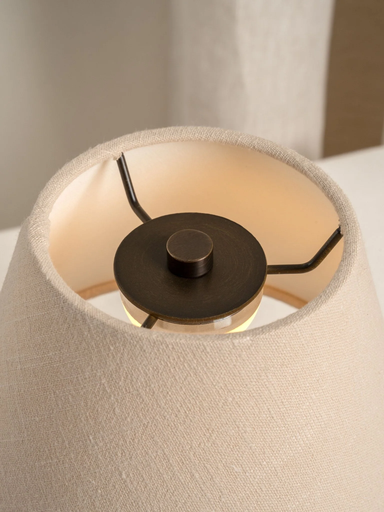 Cenare - Bronze And Linen Rechargeable Table Lamp - Image 6