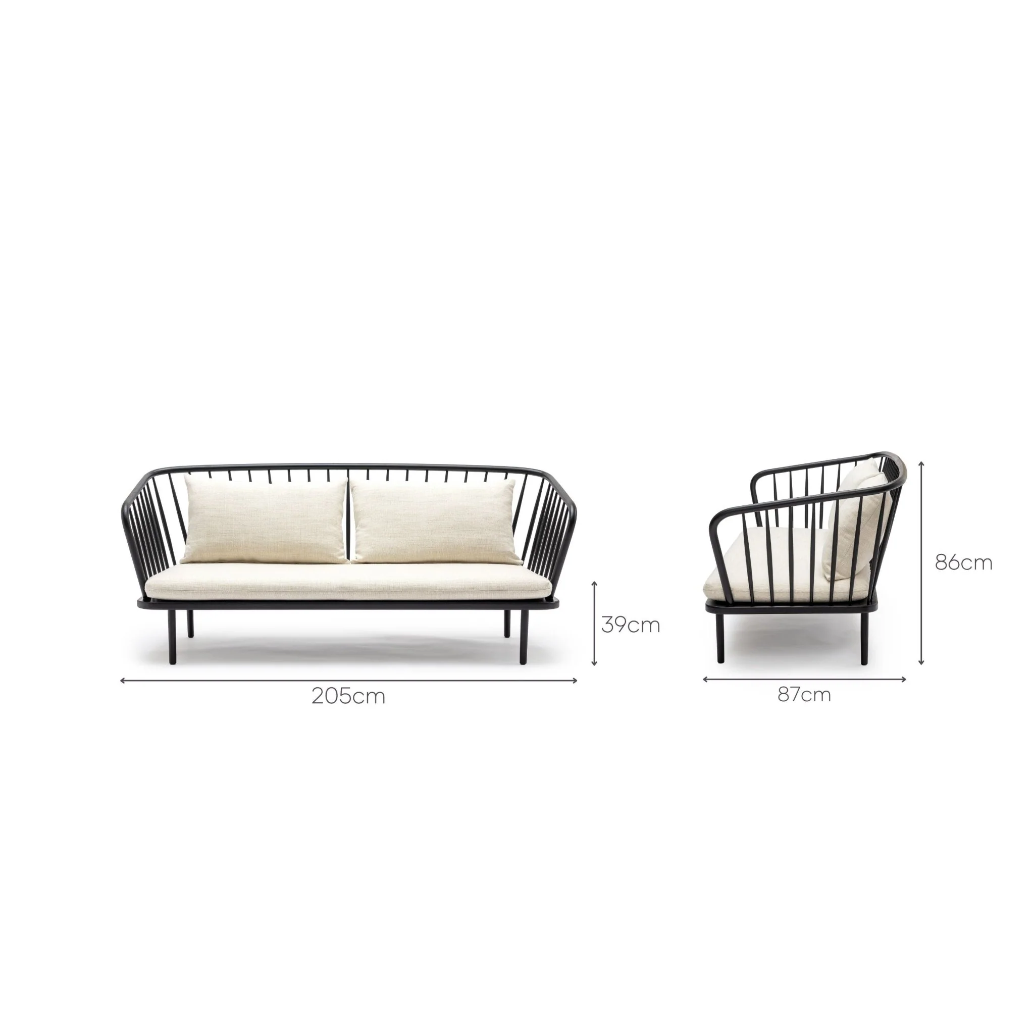 Charles Sofa - Black Oak & West Lake Gesso - Image 12