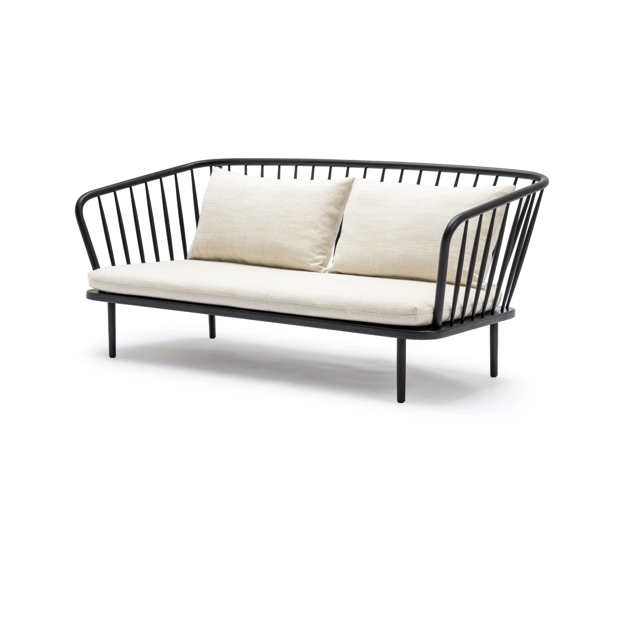 Charles Sofa - Black Oak & West Lake Gesso - Image 3