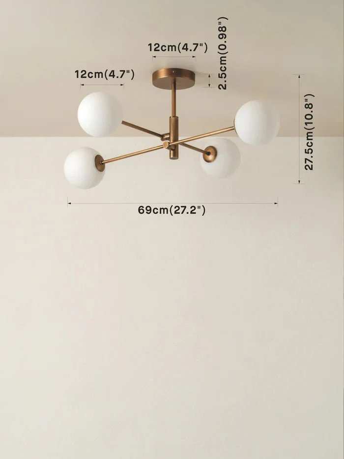 Chelso - 4 Light Aged Brass And Opal Flush - Image 6