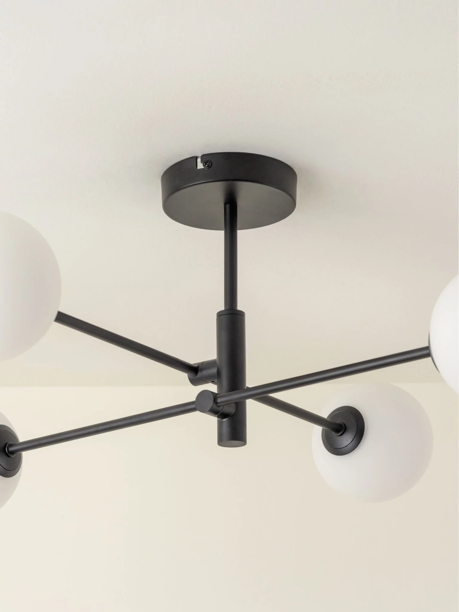 Chelso - 4 Light Matt Black And Opal Flush - Image 3