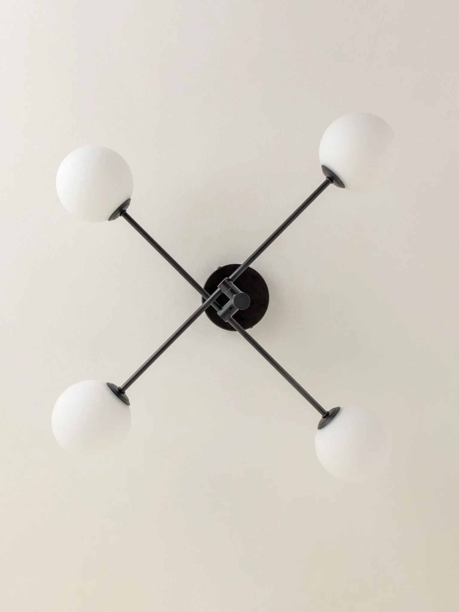 Chelso - 4 Light Matt Black And Opal Flush - Image 4