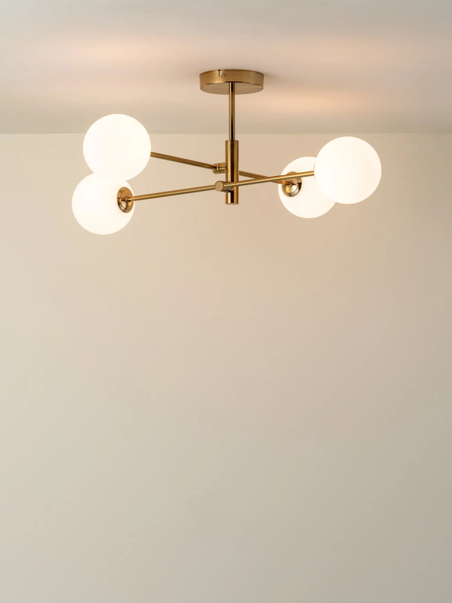 Chelso - 4 Light Brass And Opal Flush - Image 2