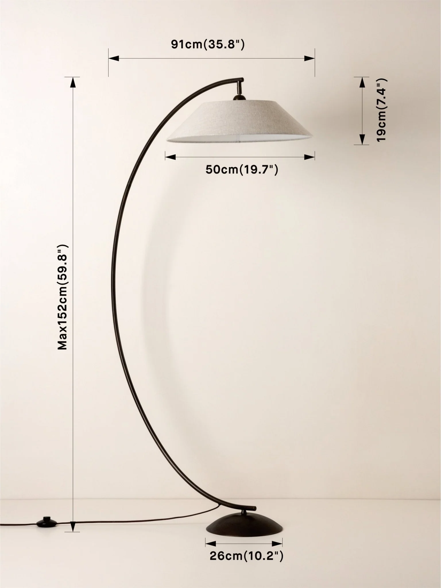 Circo - Arc Bronze & Linen Floor Lamp - Image 5
