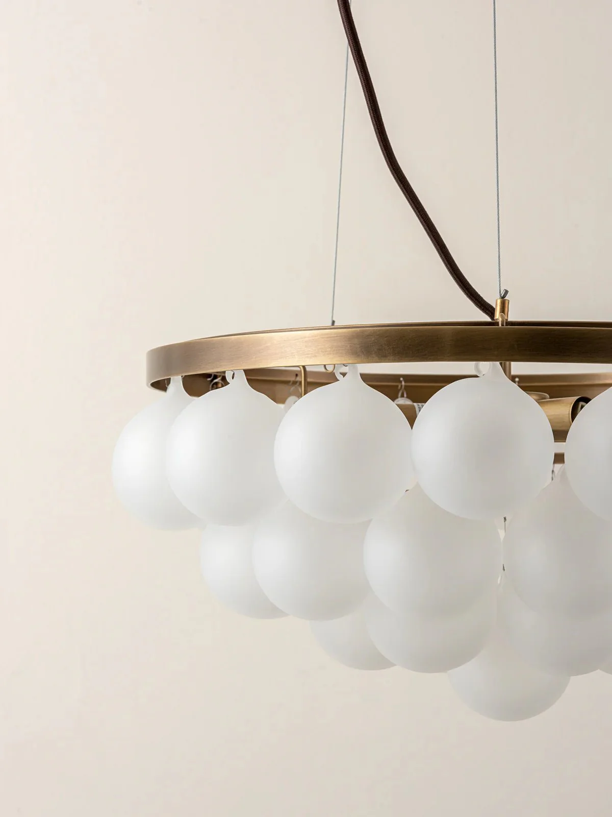 Cloudia - 3 Light Small  White Frosted Brass Chandelier - Image 4