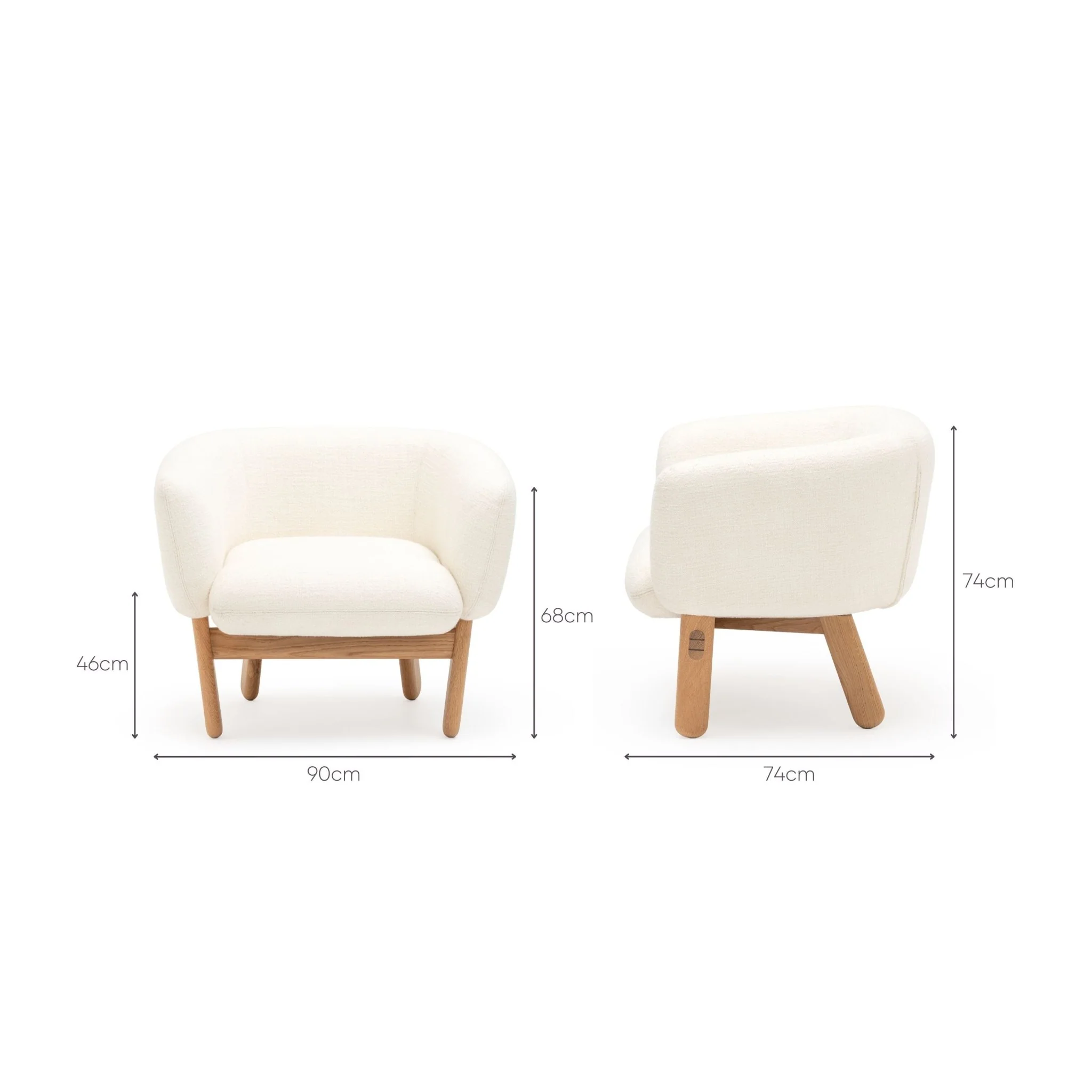 Copal Chair - Light Oak & Cobbler Panna Cotta - Image 15