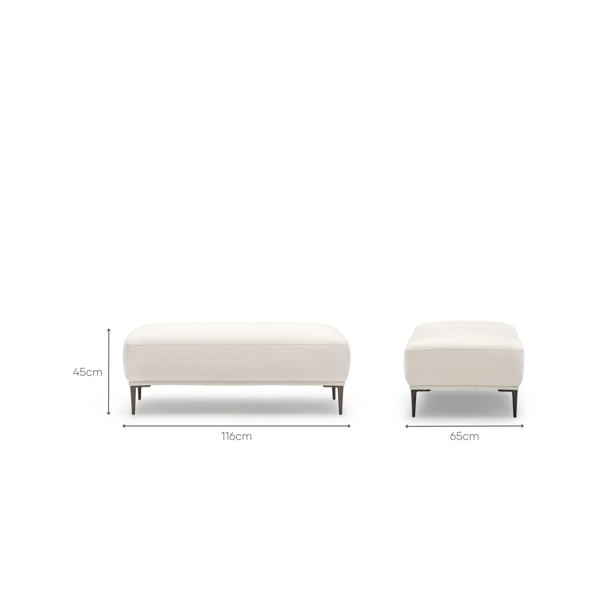 Amelia Ottoman - Canvas White - Image 3