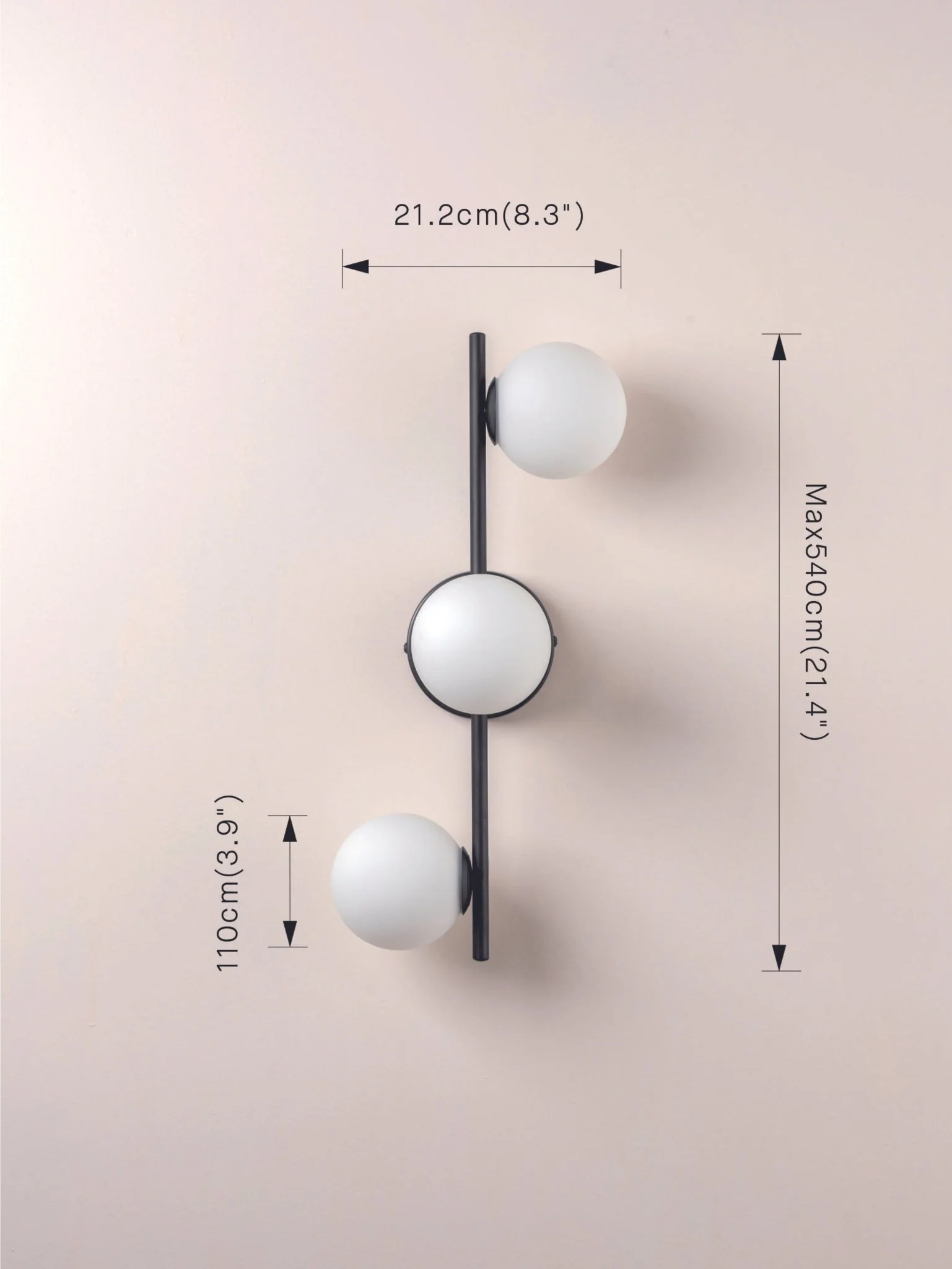 Coro - 3 Light Black And Opal Ceiling Or Wall - Image 5