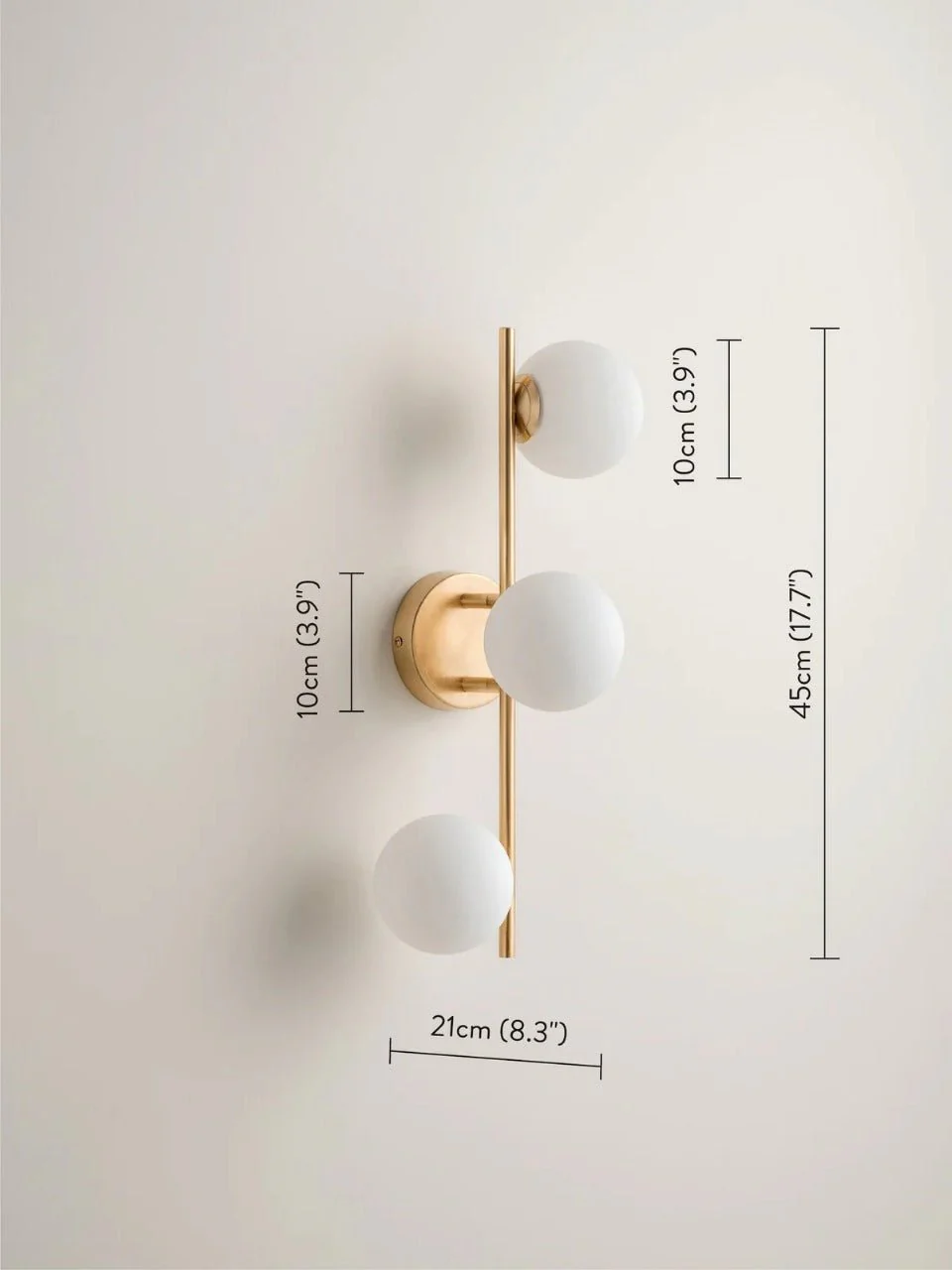 Coro - 3 Light Brushed Brass And Opal Ceiling Or Wall - Image 3