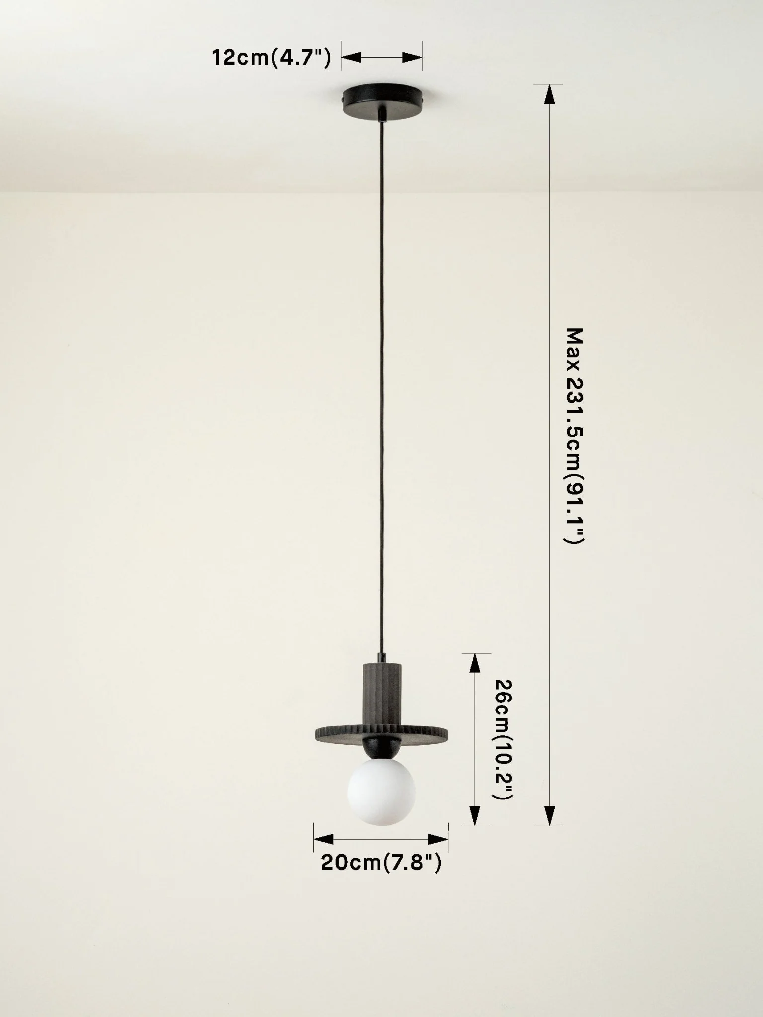 Coto - Charcoal Concrete And Opal Pendant - Image 5