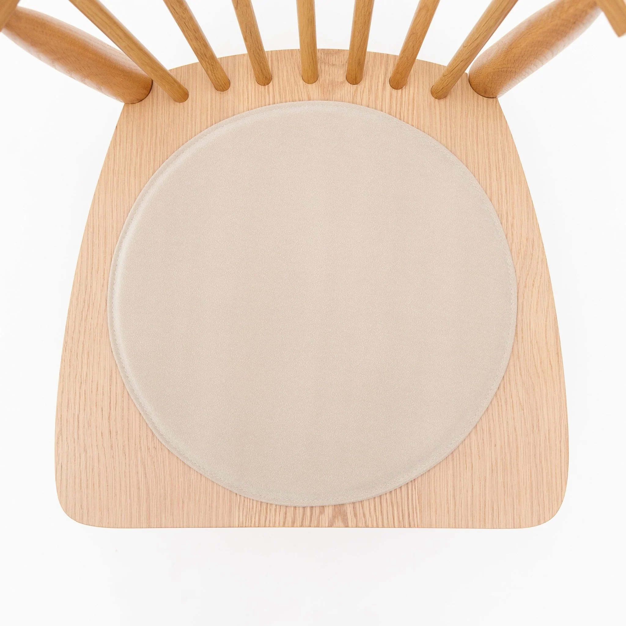 Crepe Round Seat - Ecru - Image 2