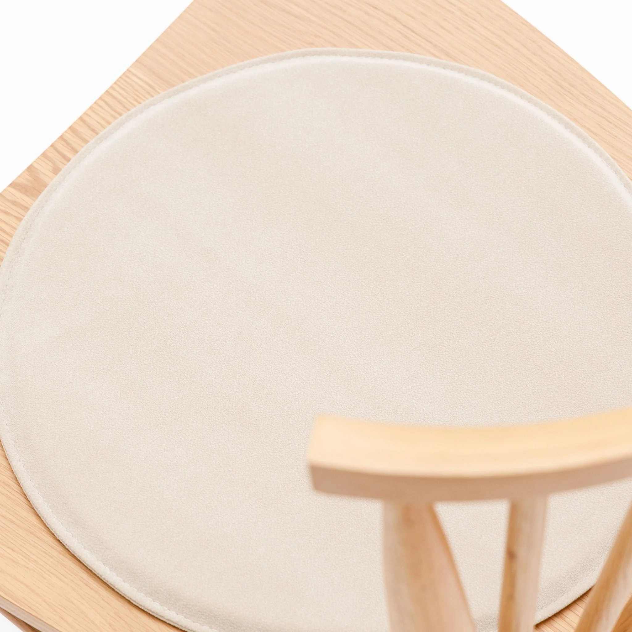 Crepe Round Seat - Ecru - Image 7