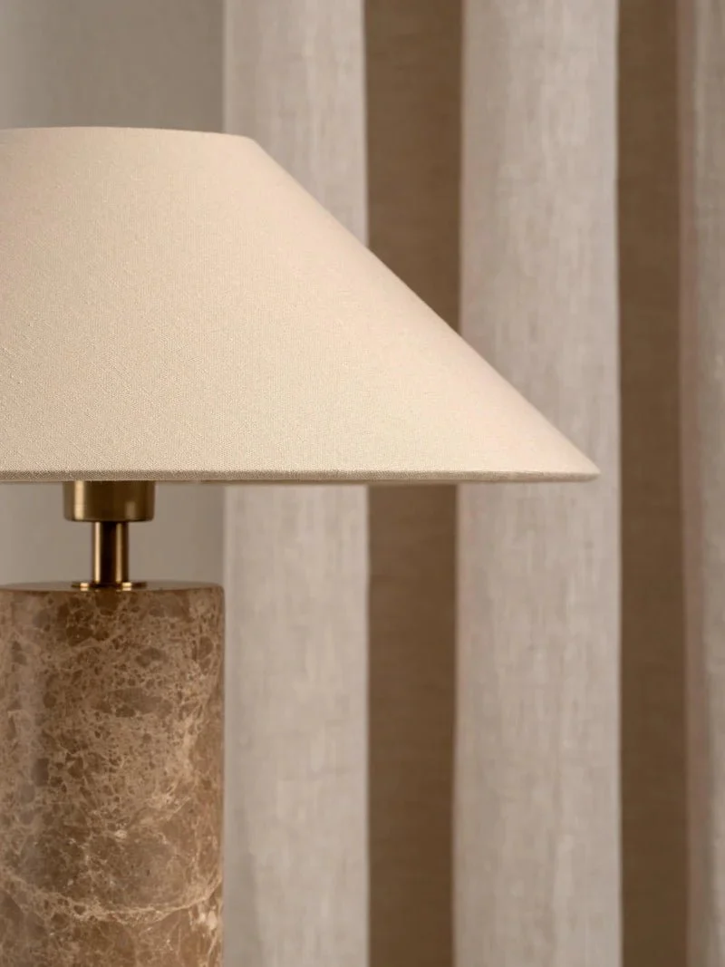 Denari - 1 Light Small Brown Marble Cylinder Table Lamp - Image 5